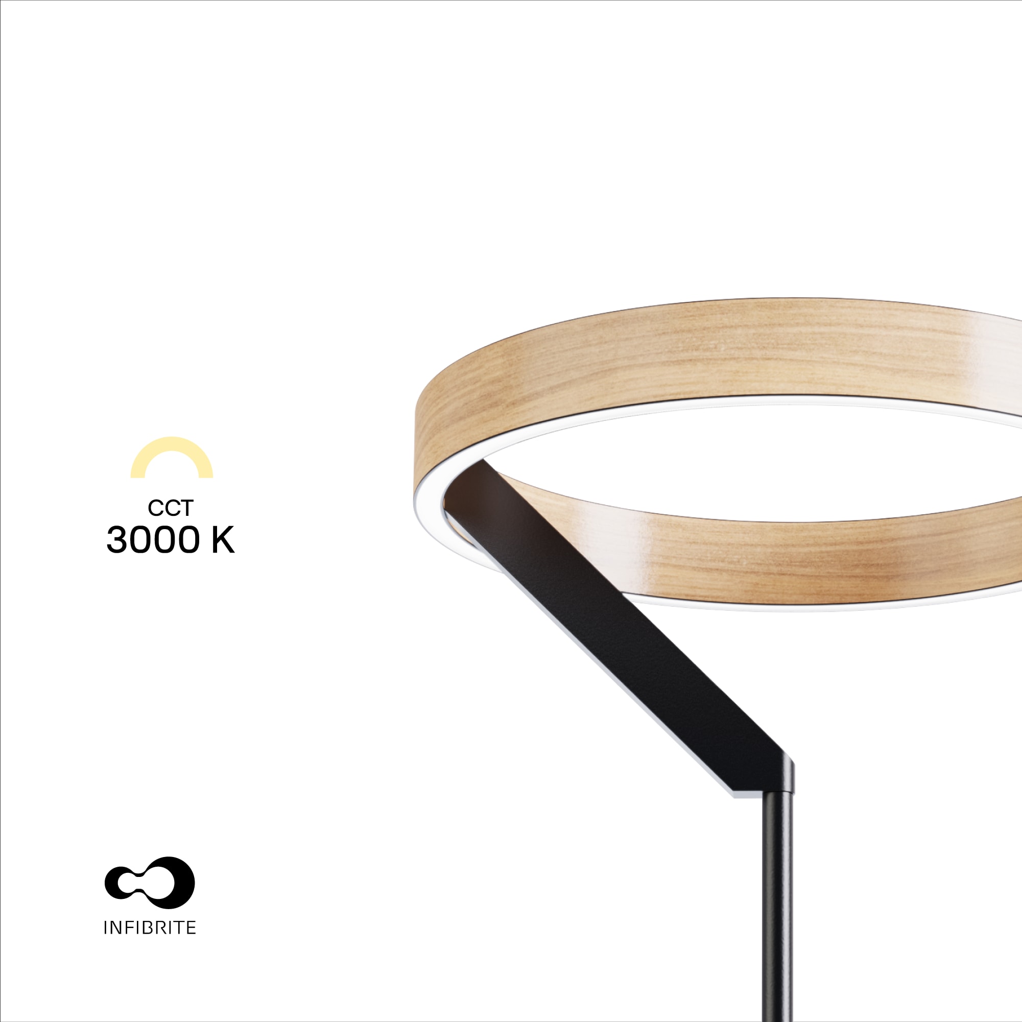 Modern 24W LED Floor Lamp 63 in. - 2700K Warm Light- Angled Design in Matte Black thumbnail 3