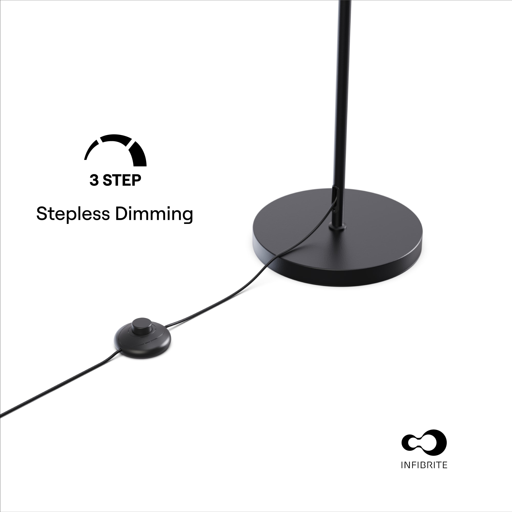Modern 24W LED Floor Lamp 63 in. - 2700K Warm Light- Angled Design in Matte Black thumbnail 4