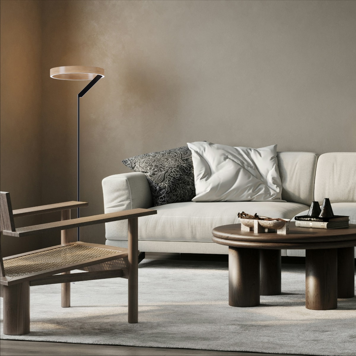 Modern 24W LED Floor Lamp 63 in. - 2700K Warm Light- Angled Design in Matte Black thumbnail 6