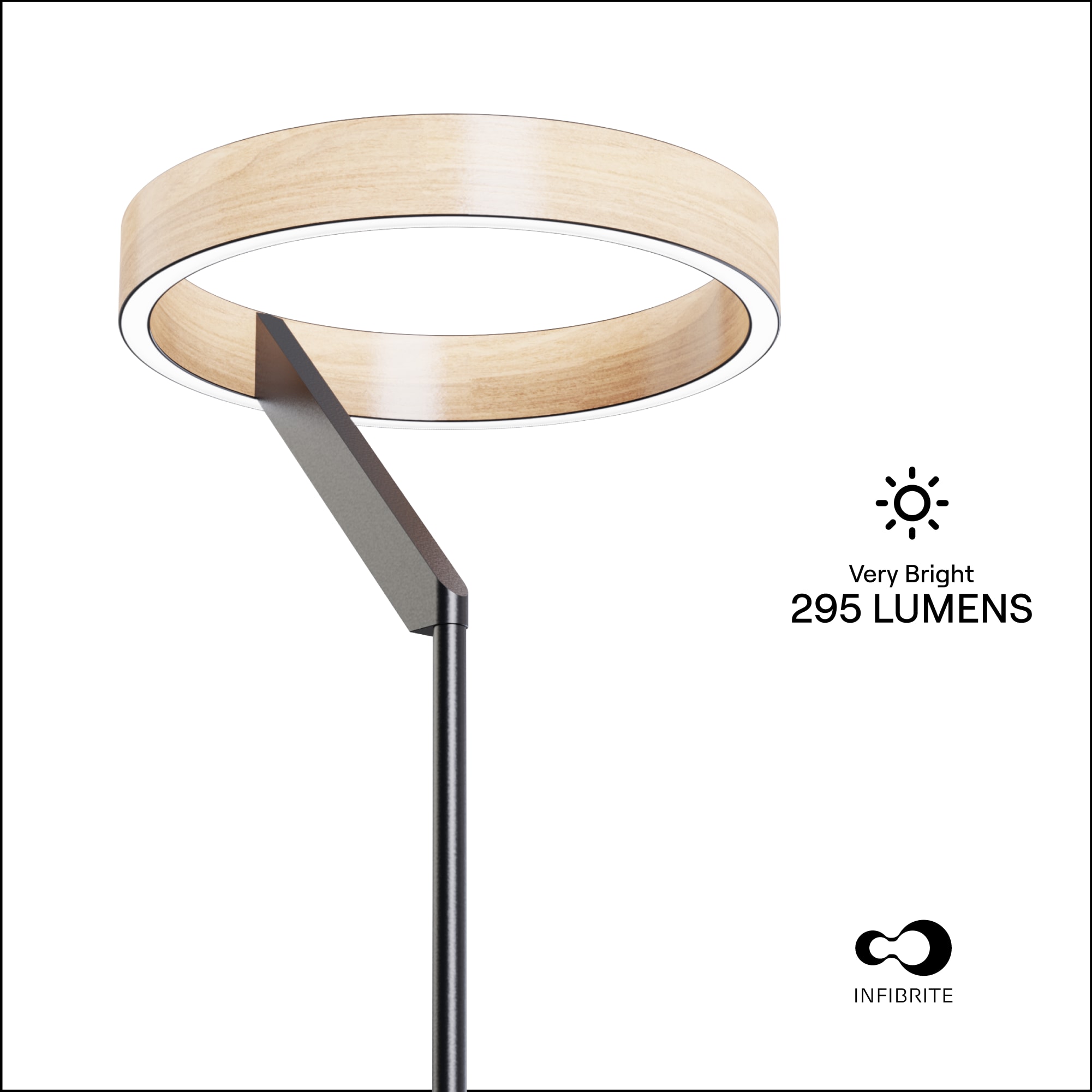 Modern 12W LED Table Lamp 18 in. - 2700K Warm Light- Angled Design in Matte Black thumbnail 2