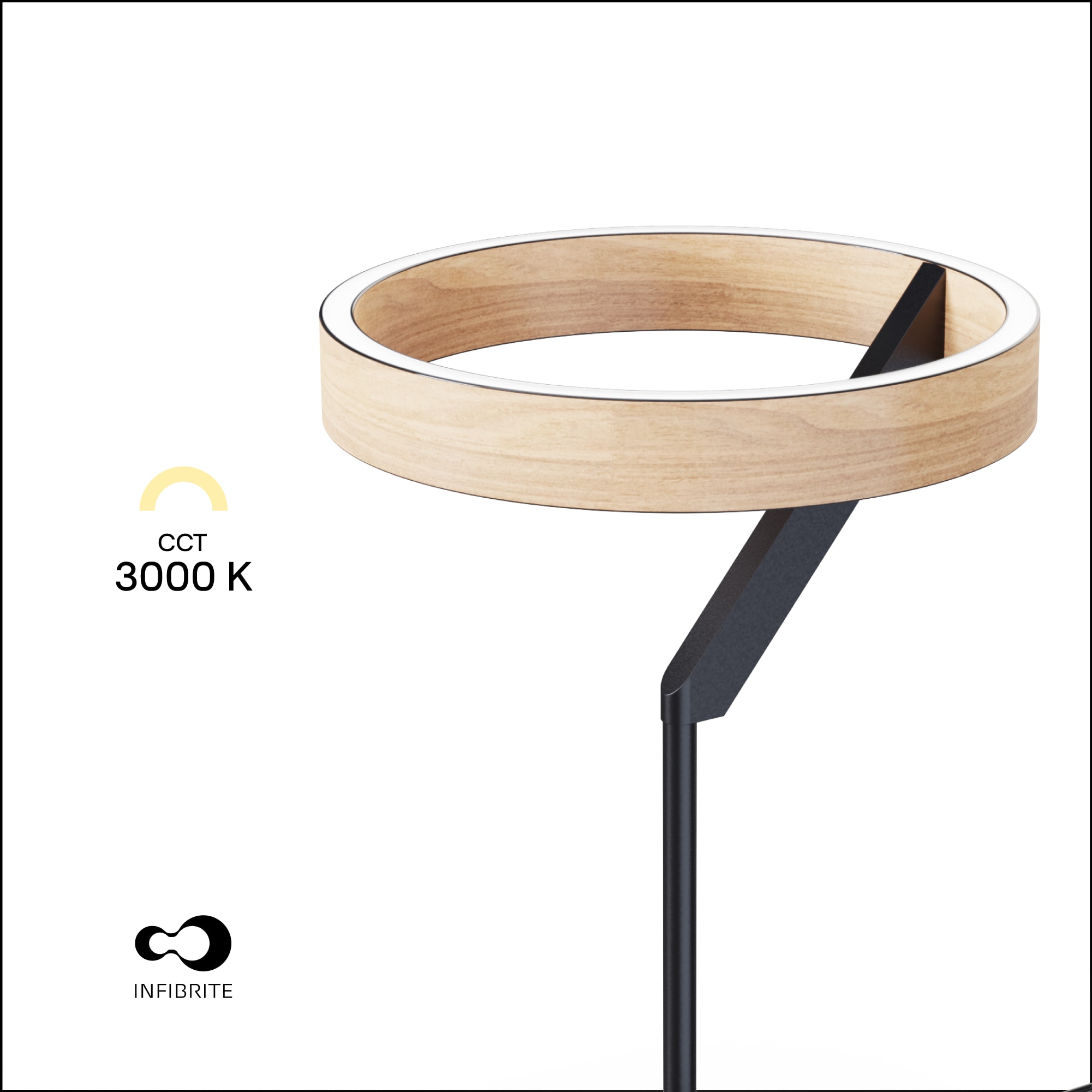 Modern 12W LED Table Lamp 18 in. - 2700K Warm Light- Angled Design in Matte Black thumbnail 3