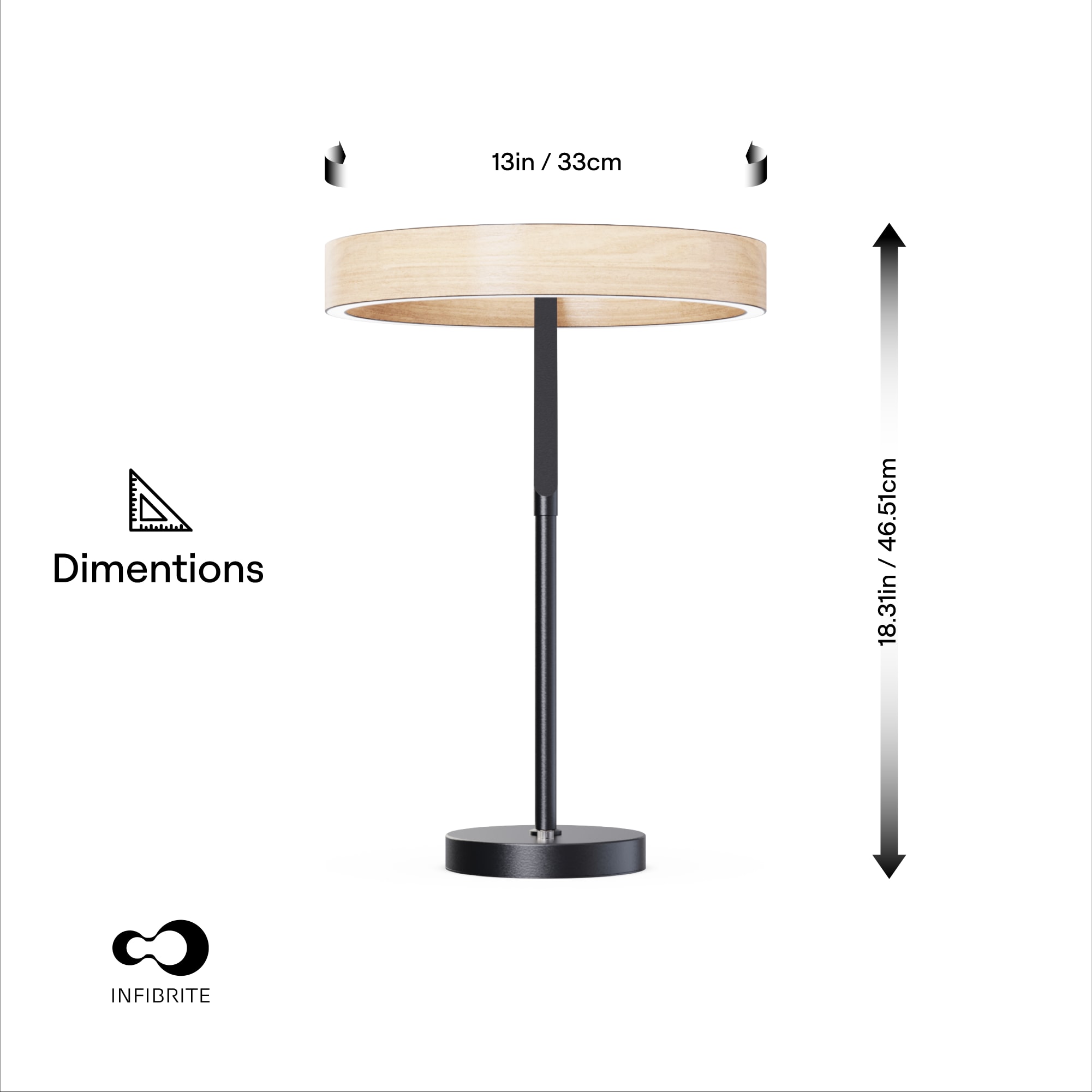 Modern 12W LED Table Lamp 18 in. - 2700K Warm Light- Angled Design in Matte Black thumbnail 8