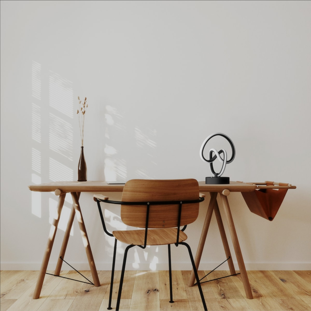 Abstract Art 12W LED Table Lamp 11 in. - 3000K Warm Light- Abstract Design in Matte Black thumbnail 5