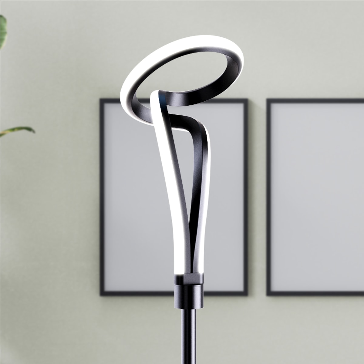 Modern Elegance 12W LED Floor Lamp 59 in. - 3000K Soft White - Loop Design in Matte Black and Rose Gold thumbnail 5