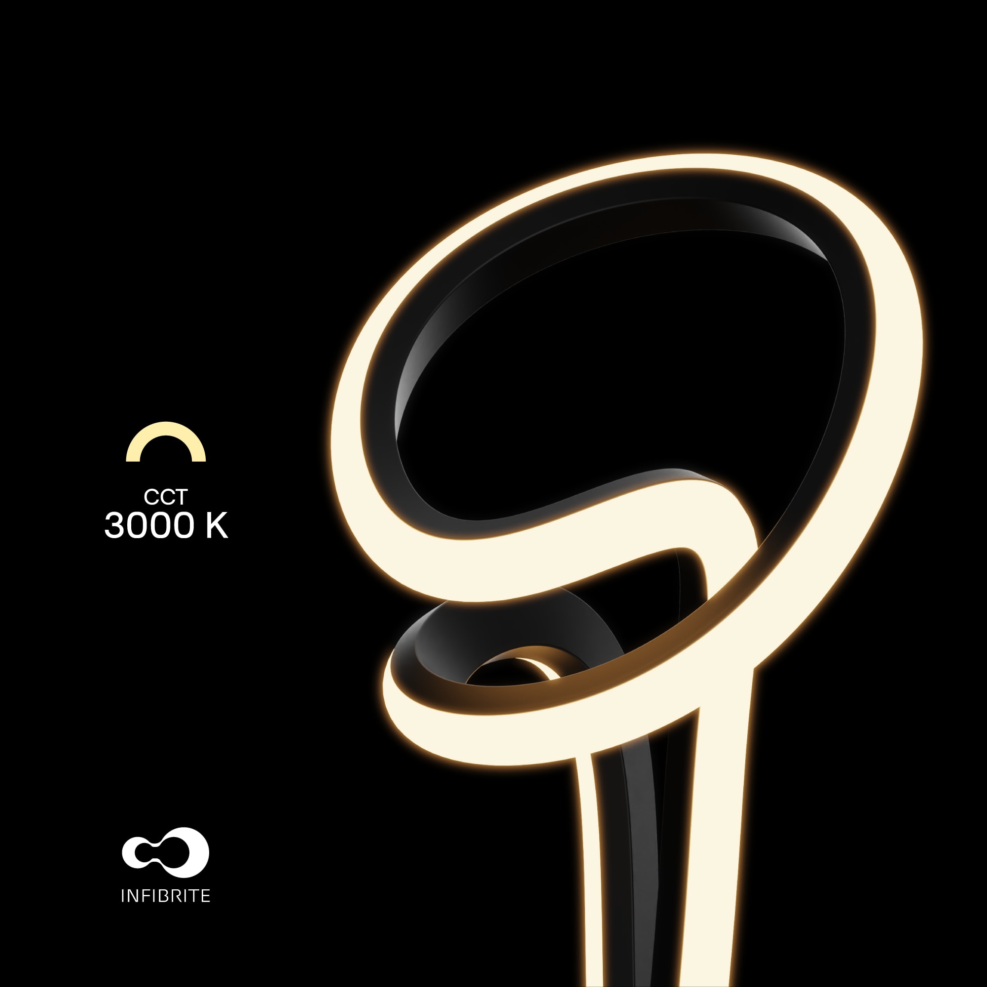 Modern Elegance 12W LED Table Lamp 11 in. - 3000K Soft White - Loop Design in Matte Black and Rose Gold thumbnail 3