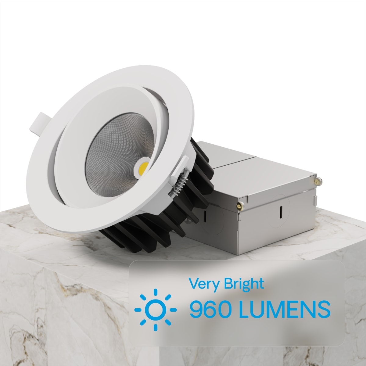Gimbal 24 Deg Angle 4 Inch 5CCT Selectable White New Construction 12 Watt 960LM 0-10V Dimmable LED Recessed Light 120-277V thumbnail 2