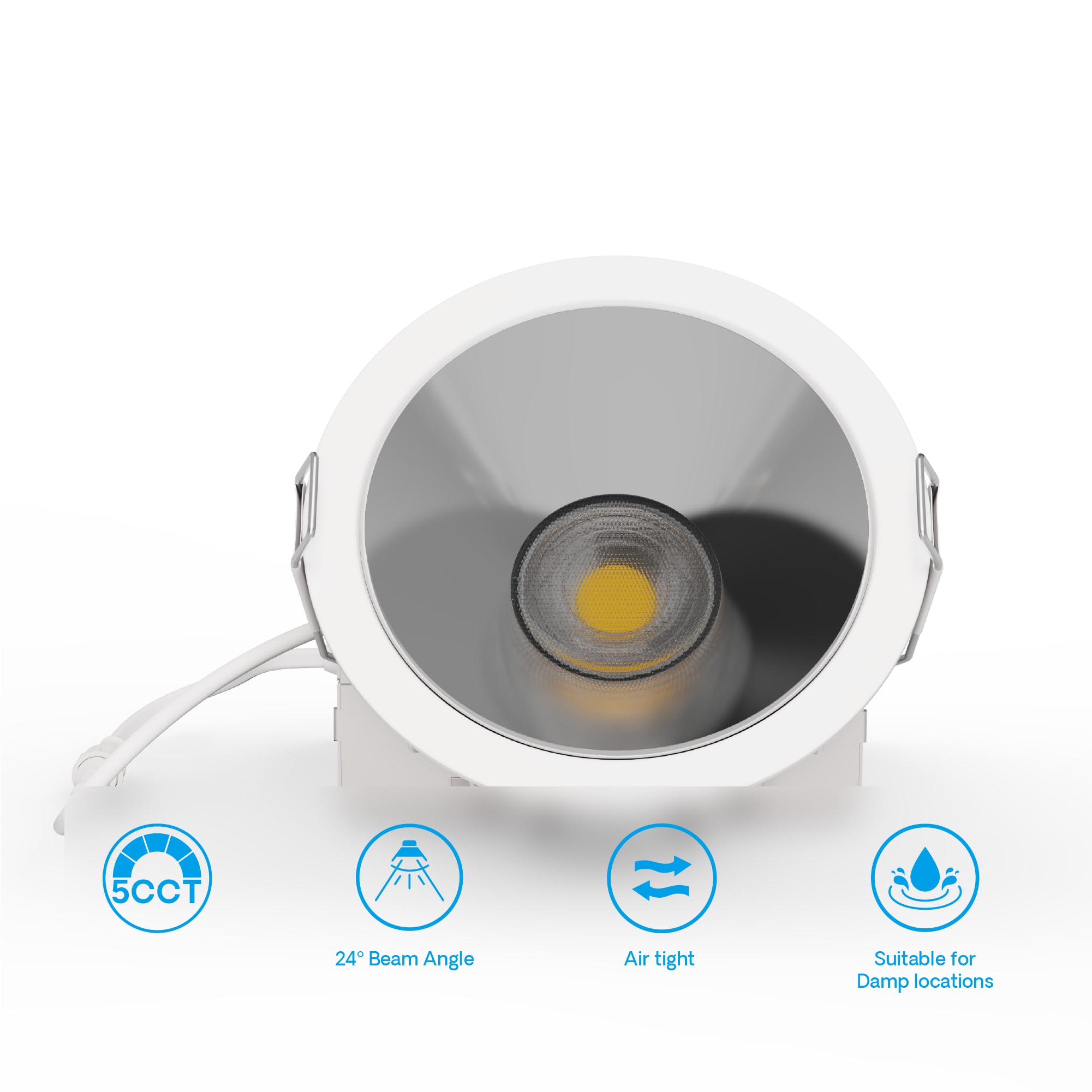 36 Deg Angle 4 Inch 5CCT Selectable White New Construction 12 Watt 960LM 0-10V Dimmable LED Light 120-277V (6 Pack) thumbnail 6