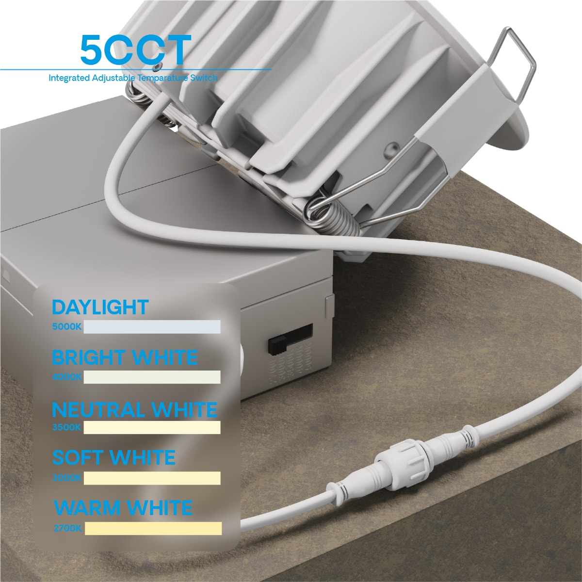 36 Deg Angle 4 Inch 5CCT Selectable White New Construction 12 Watt 960LM 0-10V Dimmable LED Light 120-277V (6 Pack) thumbnail 7