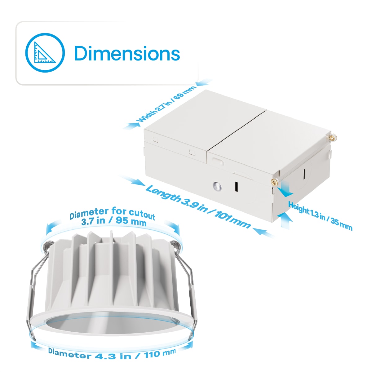 36 Deg Angle 4 Inch 5CCT Selectable White New Construction 12 Watt 960LM 0-10V Dimmable LED Light 120-277V thumbnail 8