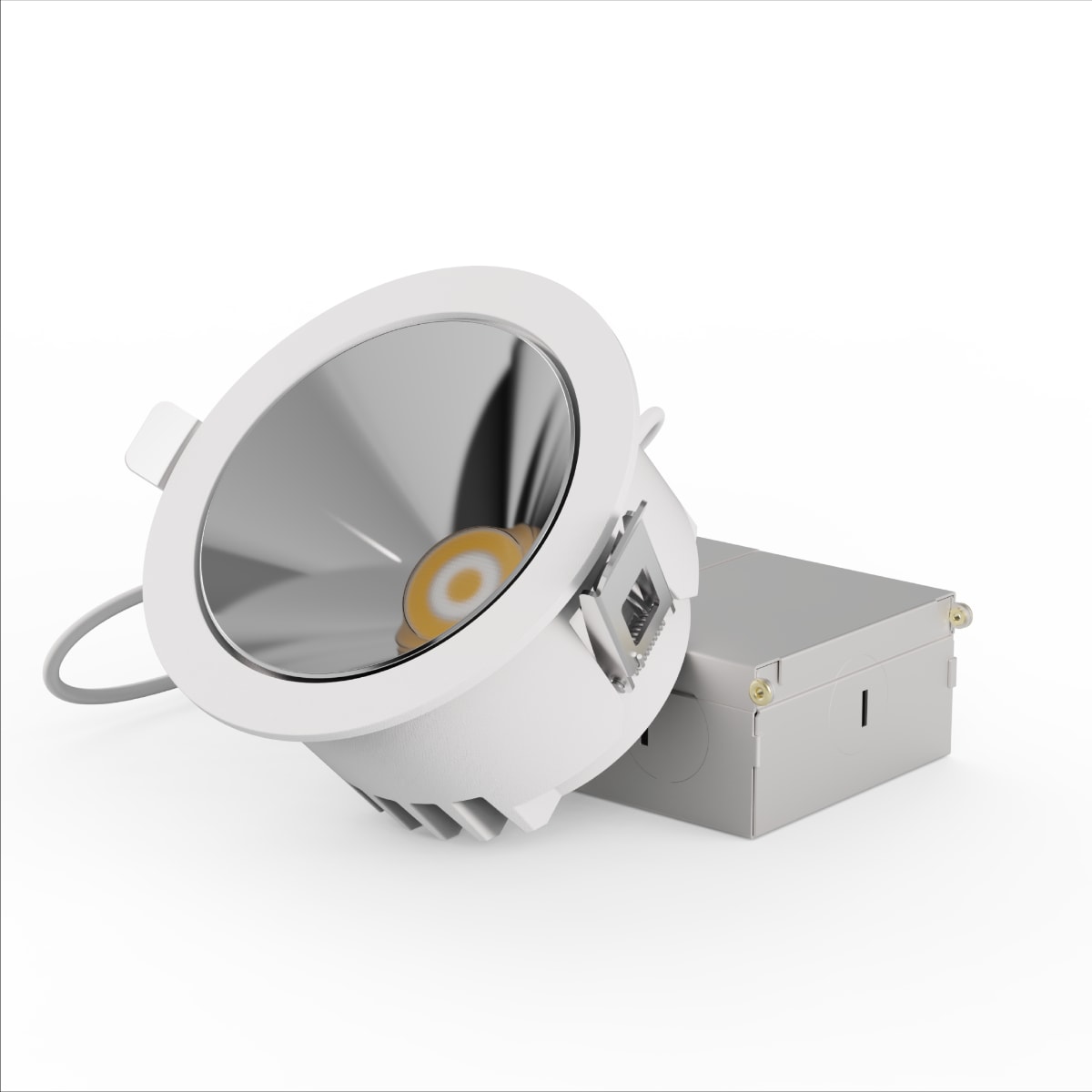 50 Deg Angle 4 Inch 5CCT Selectable White New Construction 12 Watt 960LM 0-10V Dimmable LED Light 120-277V (12 Pack)