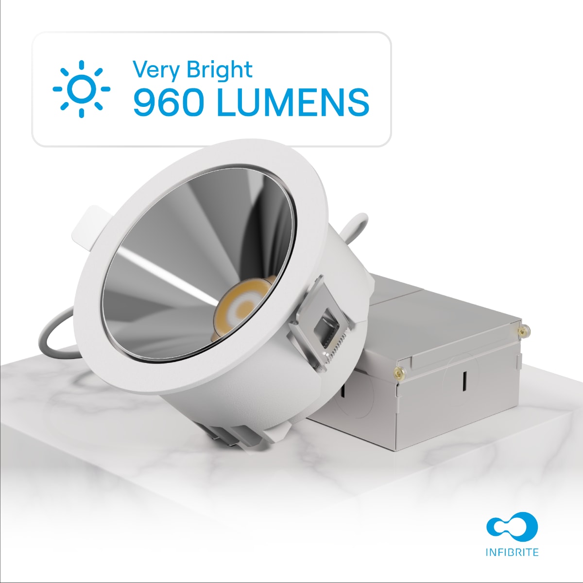 50 Deg Angle 4 Inch 5CCT Selectable White New Construction 12 Watt 960LM 0-10V Dimmable LED Light 120-277V thumbnail 2