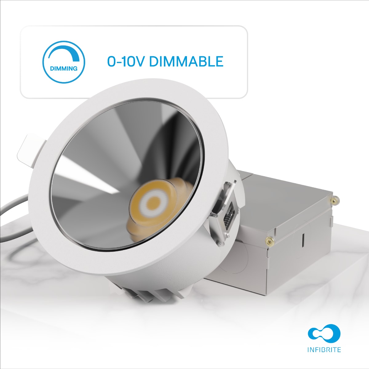 50 Deg Angle 4 Inch 5CCT Selectable White New Construction 12 Watt 960LM 0-10V Dimmable LED Light 120-277V thumbnail 7
