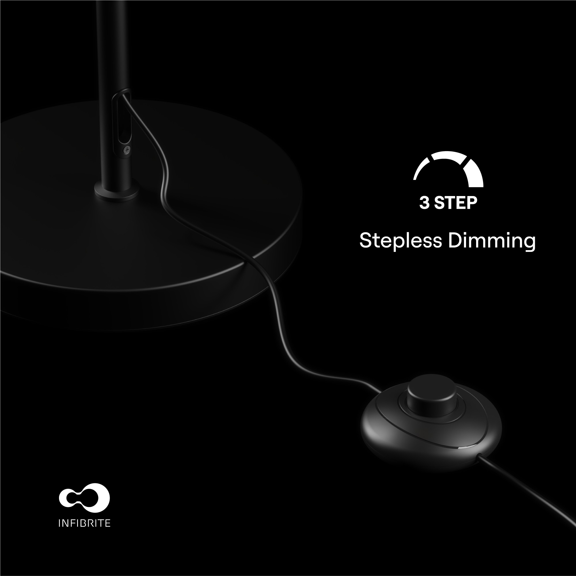 Spiral 24W LED Floor Lamp 59 in. - 3000K Warm White - Stepless Dimming in Matte Black thumbnail 4