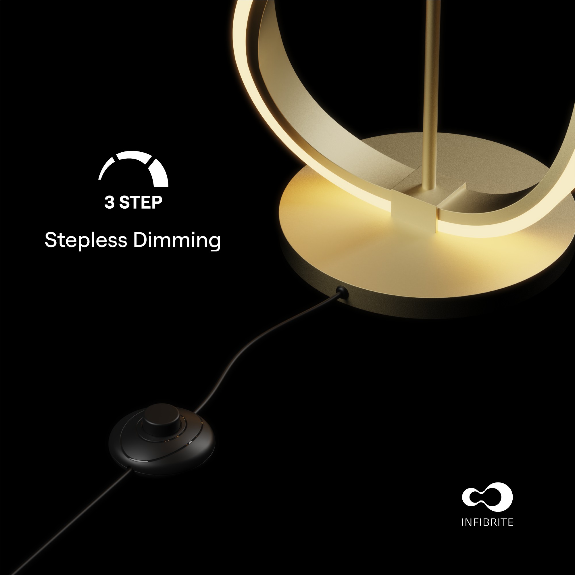 Golden Swirl 31W LED Floor Lamp 59 in. - 3000K Warm Glow- Stepless Dimming thumbnail 4
