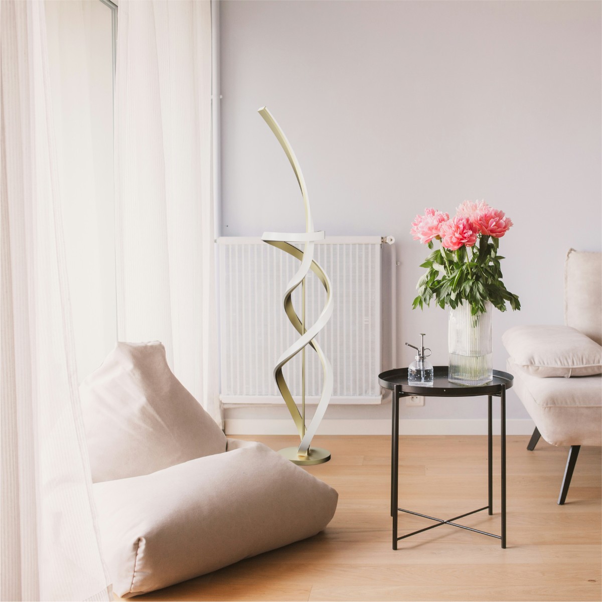 Golden Swirl 31W LED Floor Lamp 59 in. - 3000K Warm Glow- Stepless Dimming thumbnail 6