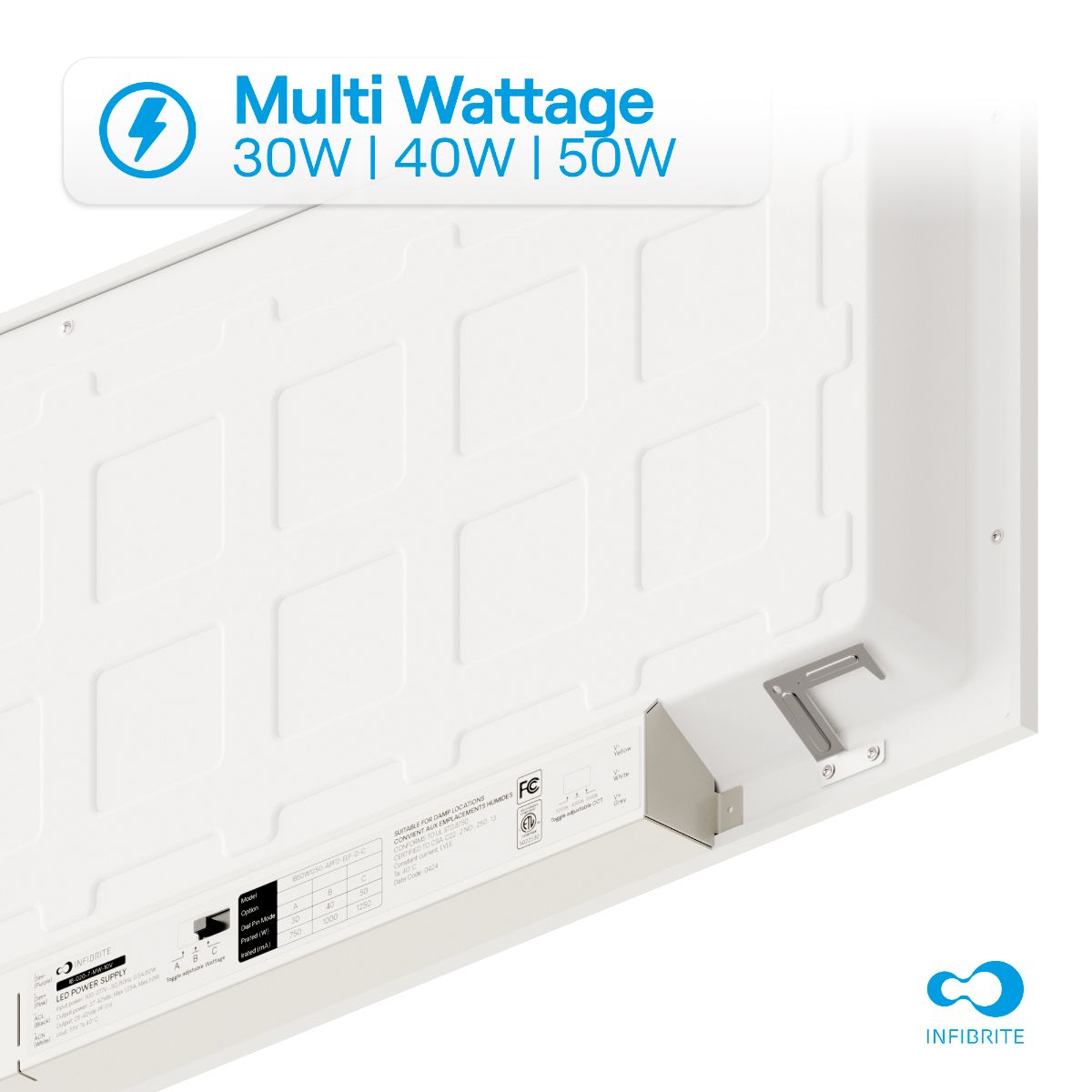 1x4 LED Backlit Panel Light, 25W/34W/42W 3,900/5,200/6,500LM, 5000K Daylight, 0-10V Dimmable, ETL, FCC, Energy Star, (4 Pack)