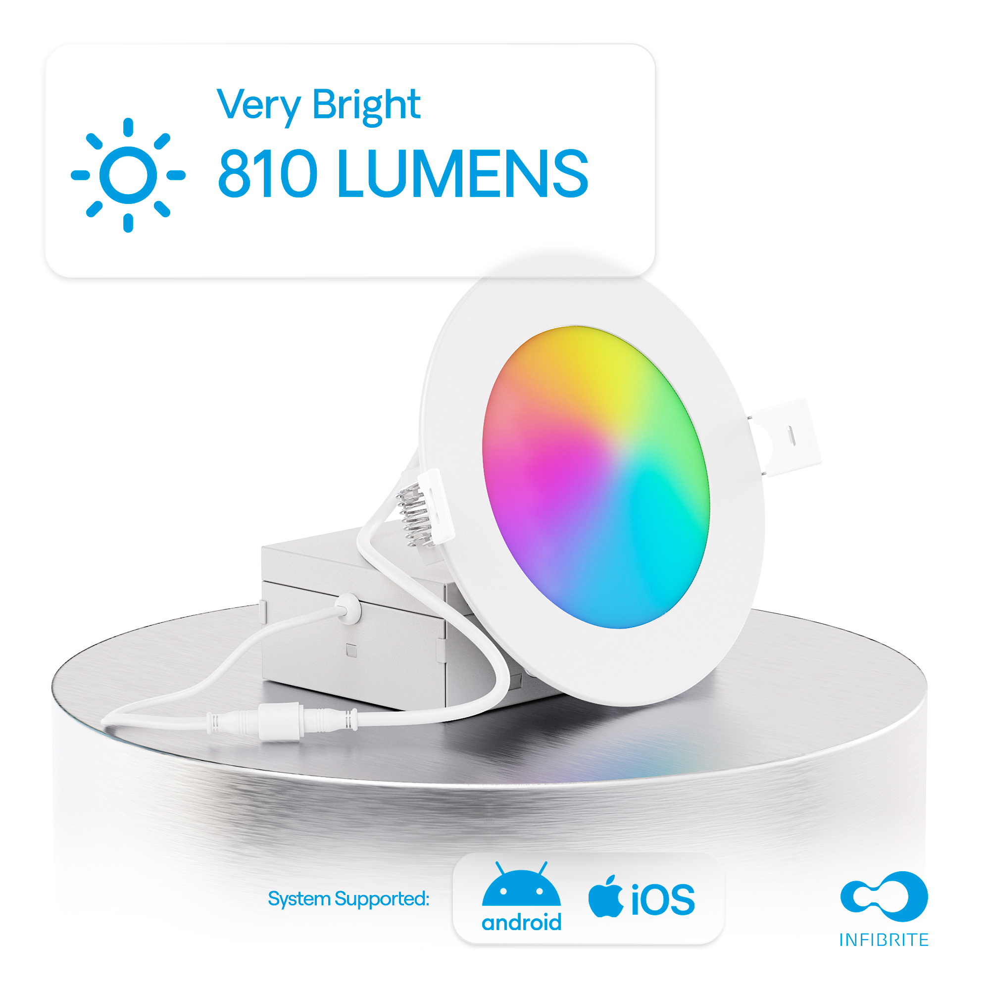 4 Inch WiFi Smart Ultra-Thin LED Recessed Ceiling Light 9W 810LM Dimmable with Junction Box, Easy Install, App & Voice Control, Alexa/Google Compatible, FCC, ETL, Energy Star, Wet Rated (6 P thumbnail 3