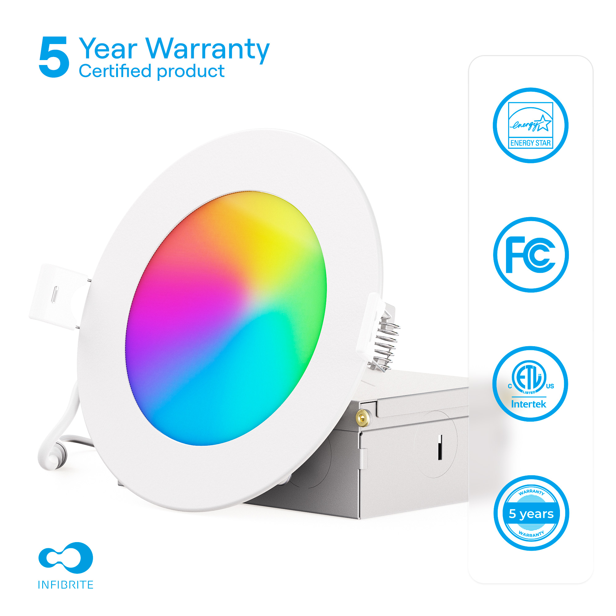 4 Inch WiFi Smart Ultra-Thin LED Recessed Ceiling Light 9W 810LM Dimmable with Junction Box, Easy Install, App & Voice Control, Alexa/Google Compatible, FCC, ETL, Energy Star, Wet Rated (6 P thumbnail 5