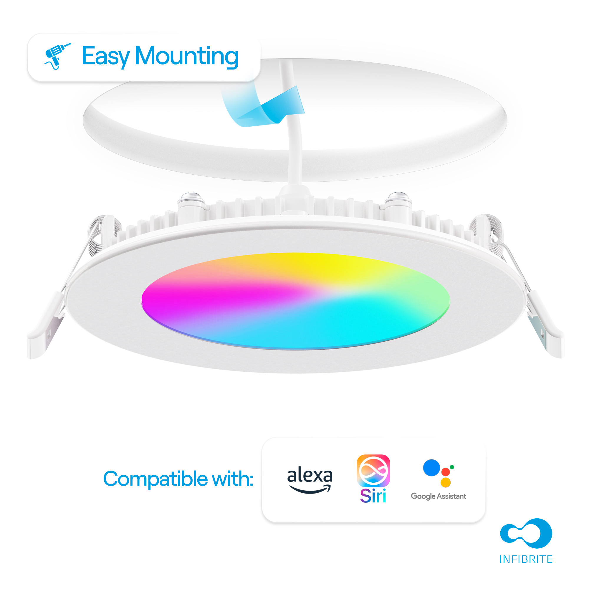 4 Inch WiFi Smart Ultra-Thin LED Recessed Ceiling Light 9W 810LM Dimmable with Junction Box, Easy Install, App & Voice Control, Alexa/Google Compatible, FCC, ETL, Energy Star, Wet Rated (6 P thumbnail 7