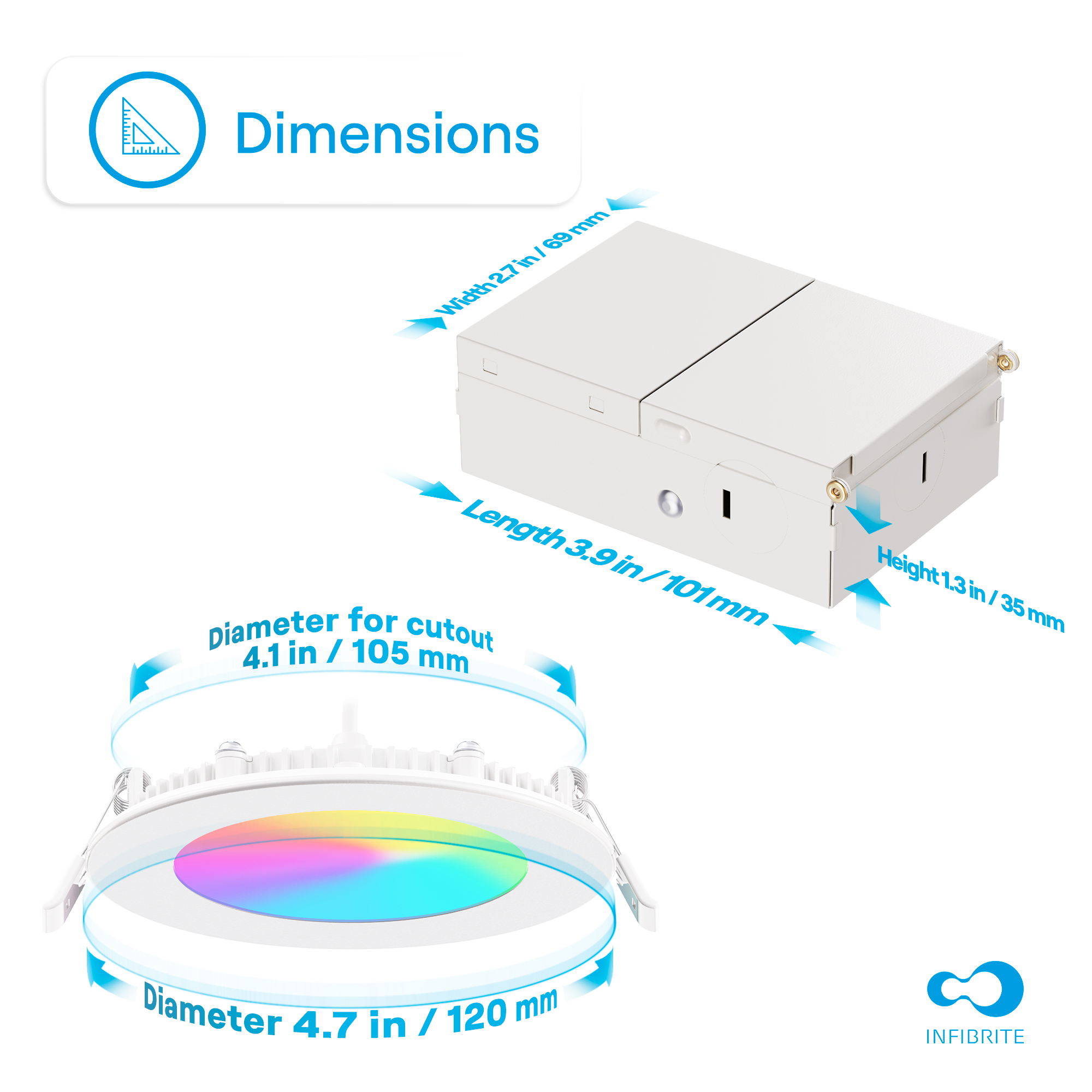 4 Inch WiFi Smart Ultra-Thin LED Recessed Ceiling Light 9W 810LM Dimmable with Junction Box, Easy Install, App & Voice Control, Alexa/Google Compatible, FCC, ETL, Energy Star, Wet Rated thumbnail 8