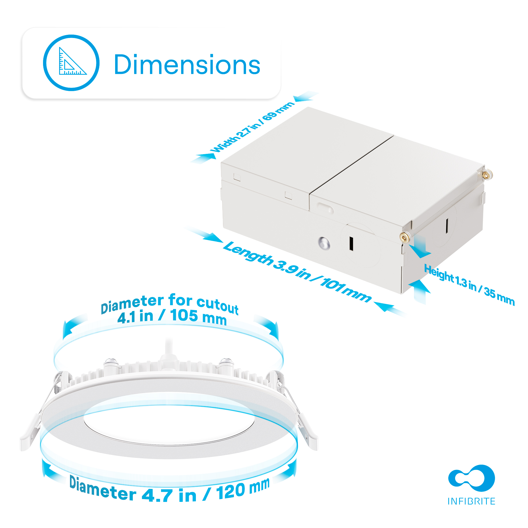 4 Inch 3CCT Selectable 9W 750 Lumens Ultra-Thin LED Recessed Ceiling Downlightwith Junction Box, Flush Mount, Dimmable, Canless, Wet Rated, Easy Install, 75W Eqv, FCC, ETL & Energy Star thumbnail 8
