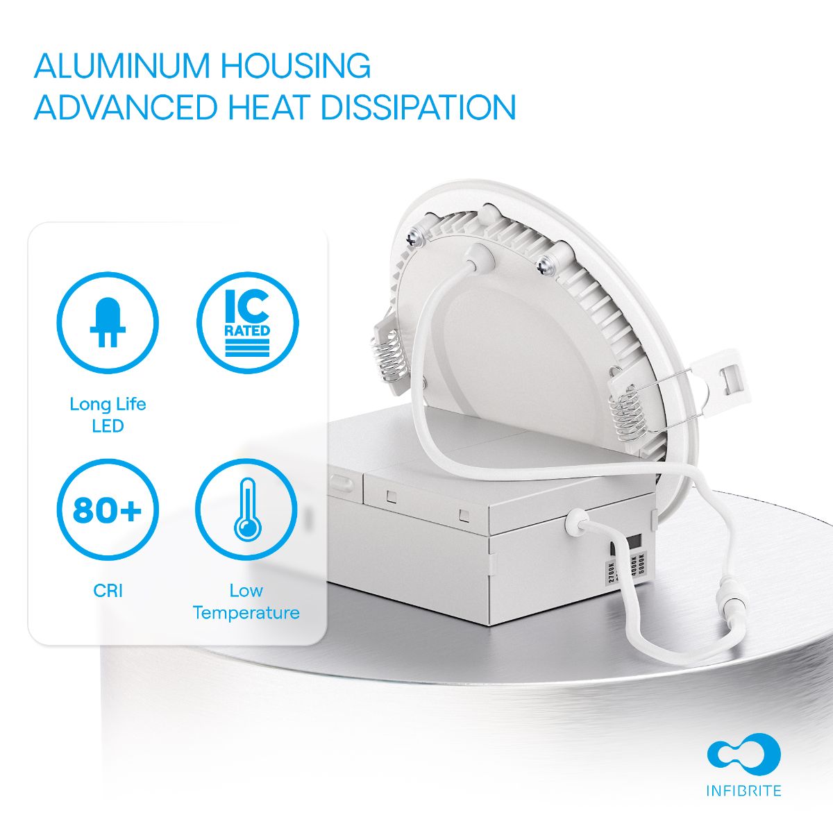 4 Inch 5CCT Selectable 9W 750 Lumens Ultra-Thin LED Recessed Ceiling Downlightwith Junction Box, Flush Mount, Dimmable, Canless, Wet Rated (24 Pack), Easy Install, 75W Eqv, FCC, ETL & Energy thumbnail 4