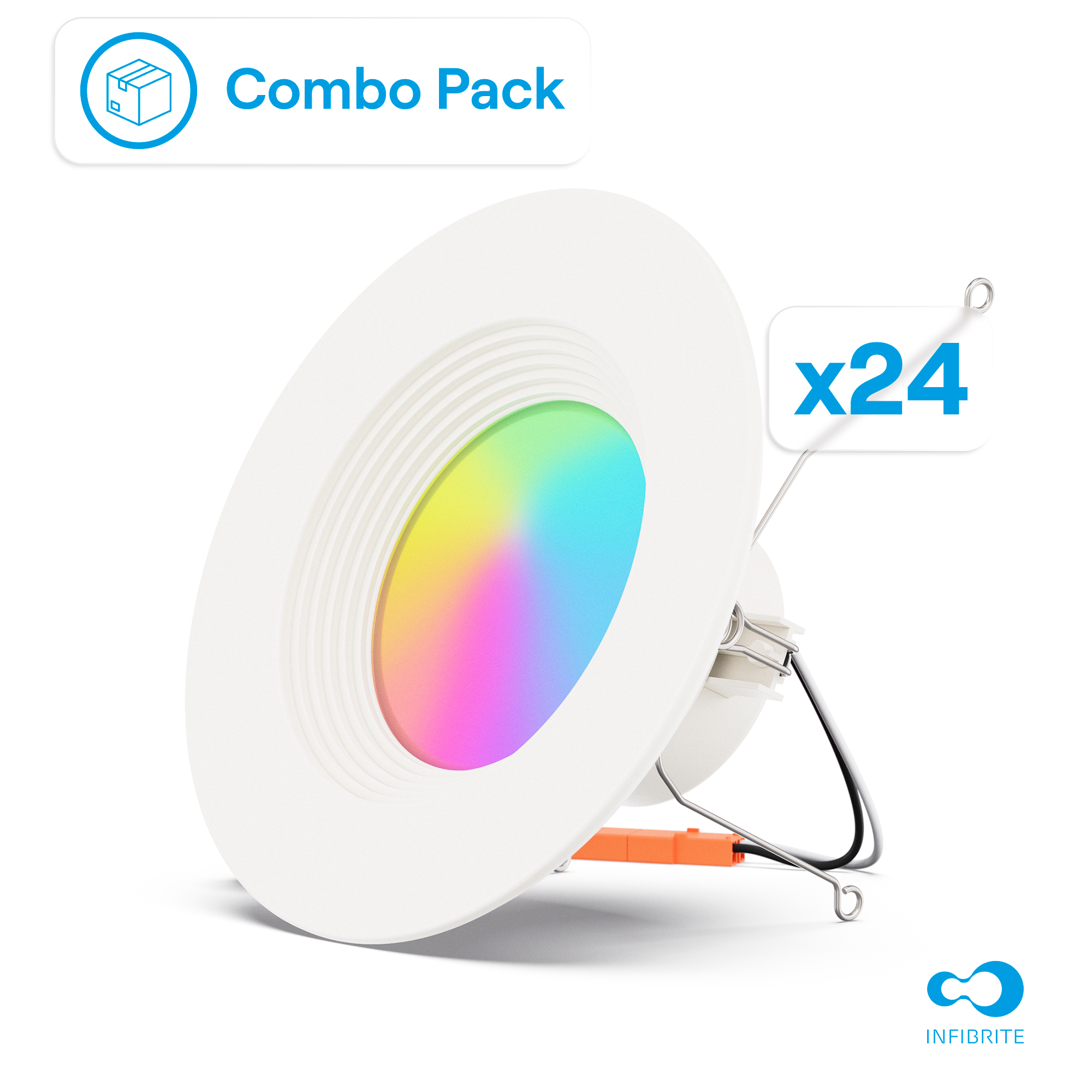 5 & 6 Inch Smart Recessed Light, Color Changing and Tunable White, WiFi Retrofit LED Downlight E26 Base, No Hub, Works with Alexa and Google, Dimmable, 1100LM, CRI90, RGBCW, Wet Rated (24 Pa