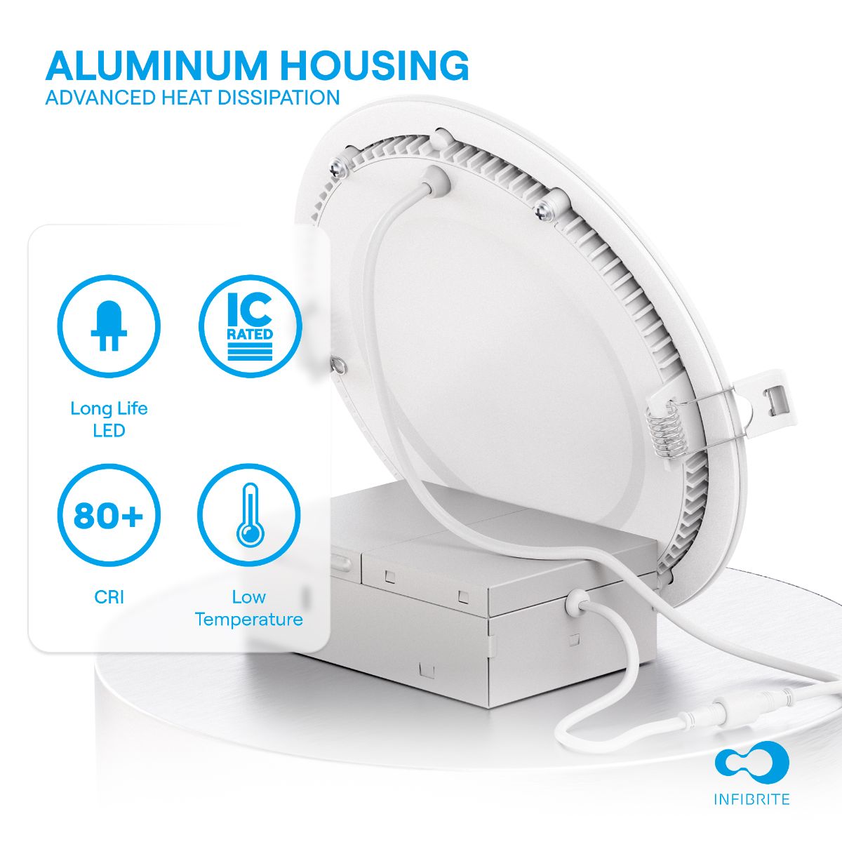 6 Inch WiFi Smart Ultra-Thin LED Recessed Ceiling Light 12W 1100LM Dimmable with Junction Box, Easy Install, App & Voice Control, Alexa/Google Compatible, FCC, ETL, Energy Star, Wet Rated (1 thumbnail 4