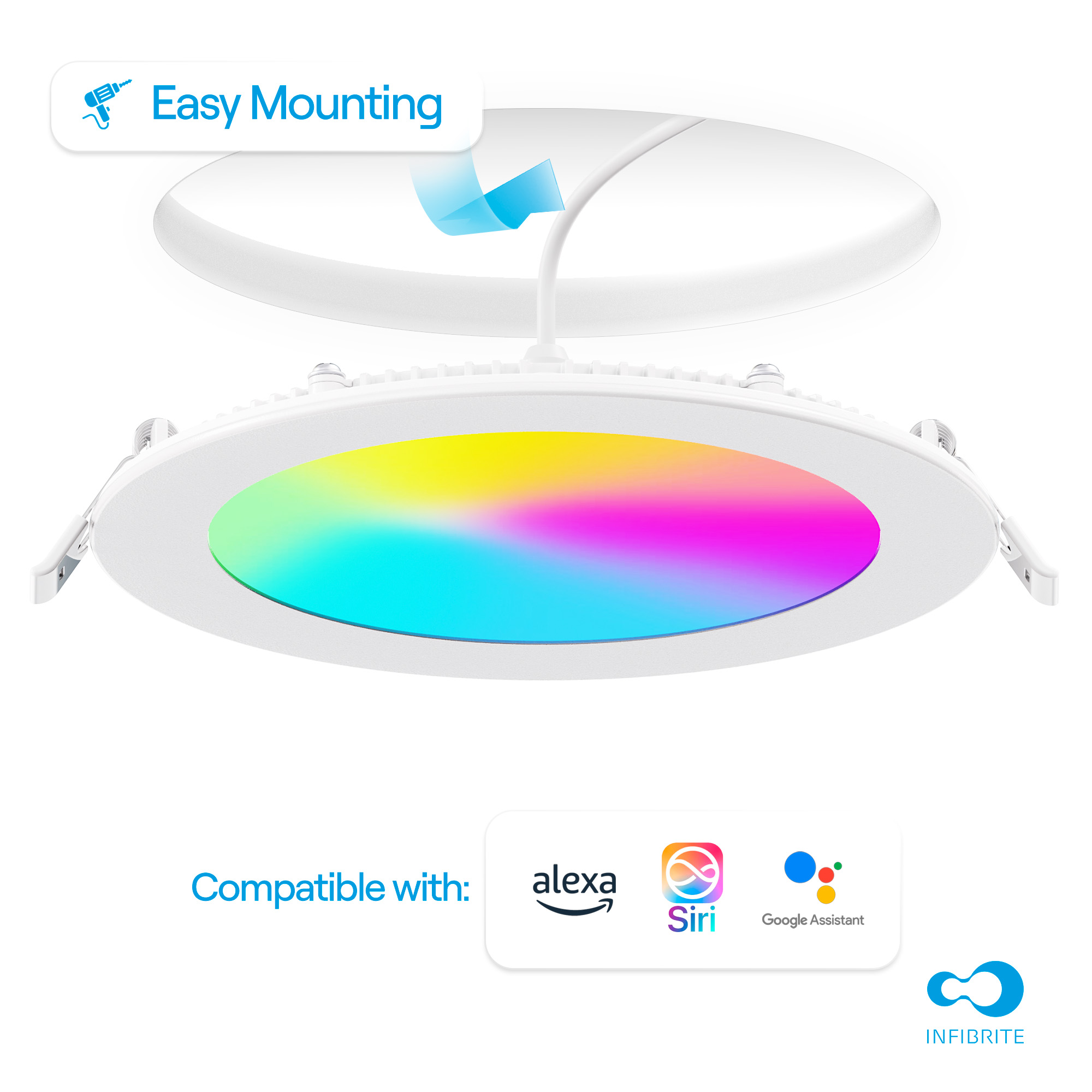 6 Inch WiFi Smart Ultra-Thin LED Recessed Ceiling Light 12W 1100LM Dimmable with Junction Box, Easy Install, App & Voice Control, Alexa/Google Compatible, FCC, ETL, Energy Star, Wet Rated (1 thumbnail 6
