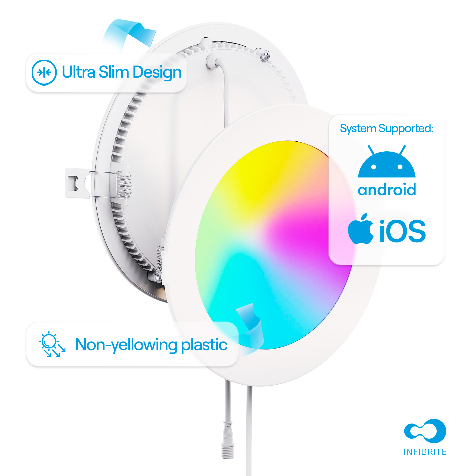 6 Inch WiFi Smart Ultra-Thin LED Recessed Ceiling Light 12W 1100LM Dimmable with Junction Box, Easy Install, App & Voice Control, Alexa/Google Compatible, FCC, ETL, Energy Star, Wet Rated (1 thumbnail 8