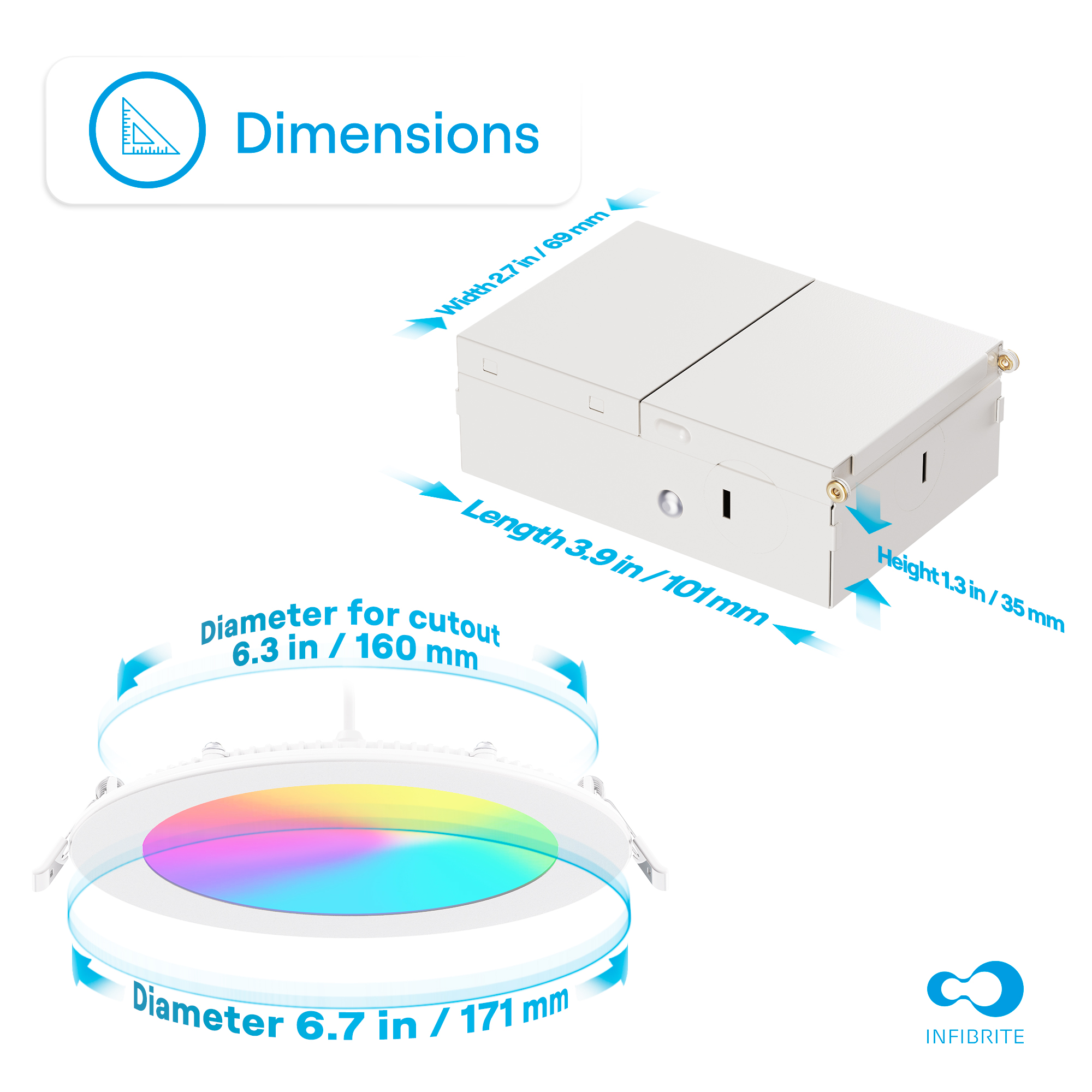 6 Inch WiFi Smart Ultra-Thin LED Recessed Ceiling Light 12W 1100LM Dimmable with Junction Box, Easy Install, App & Voice Control, Alexa/Google Compatible, FCC, ETL, Energy Star, Wet Rated thumbnail 8