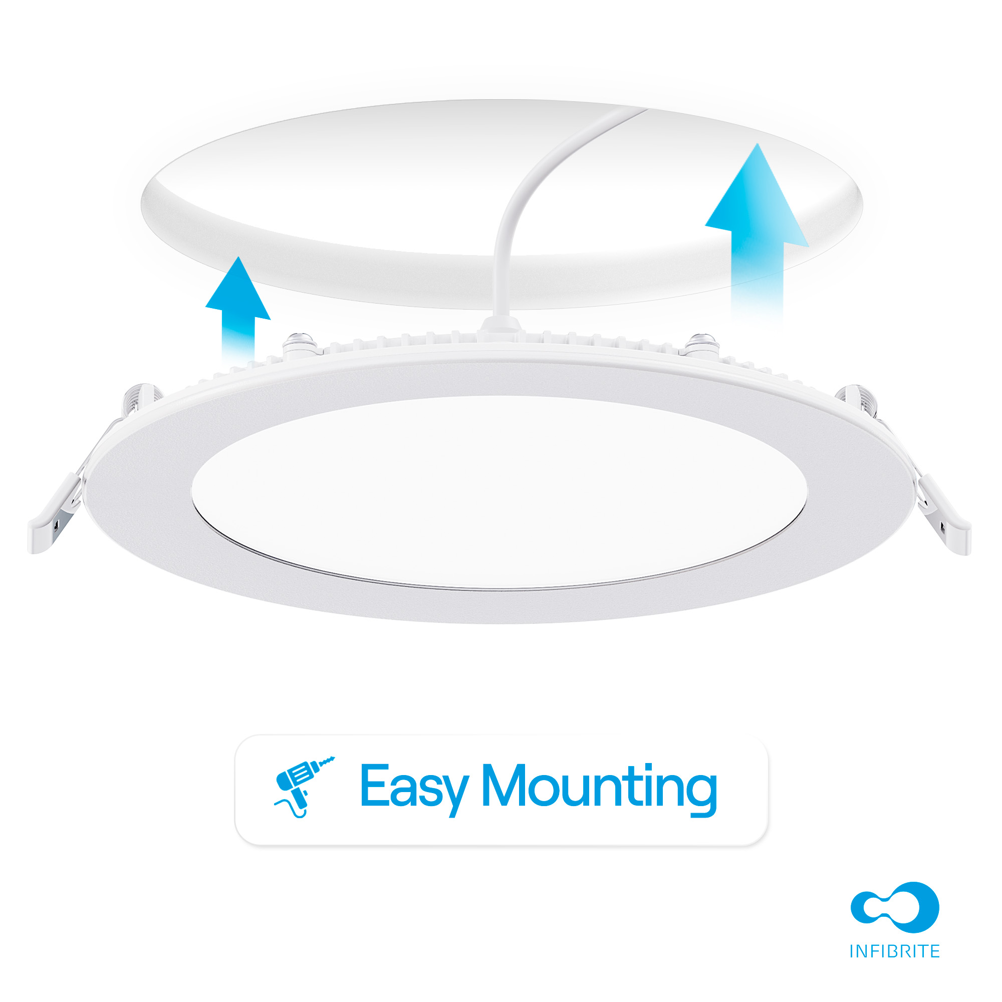 6 Inch 6000K Clear White 12W 1050 Lumens Ultra-Thin LED Recessed Ceiling Downlight with Junction Box, Flush Mount, Dimmable, Canless, Wet Rated (24 Pack), Easy Install, 75W Eqv, FCC, ETL & E thumbnail 7