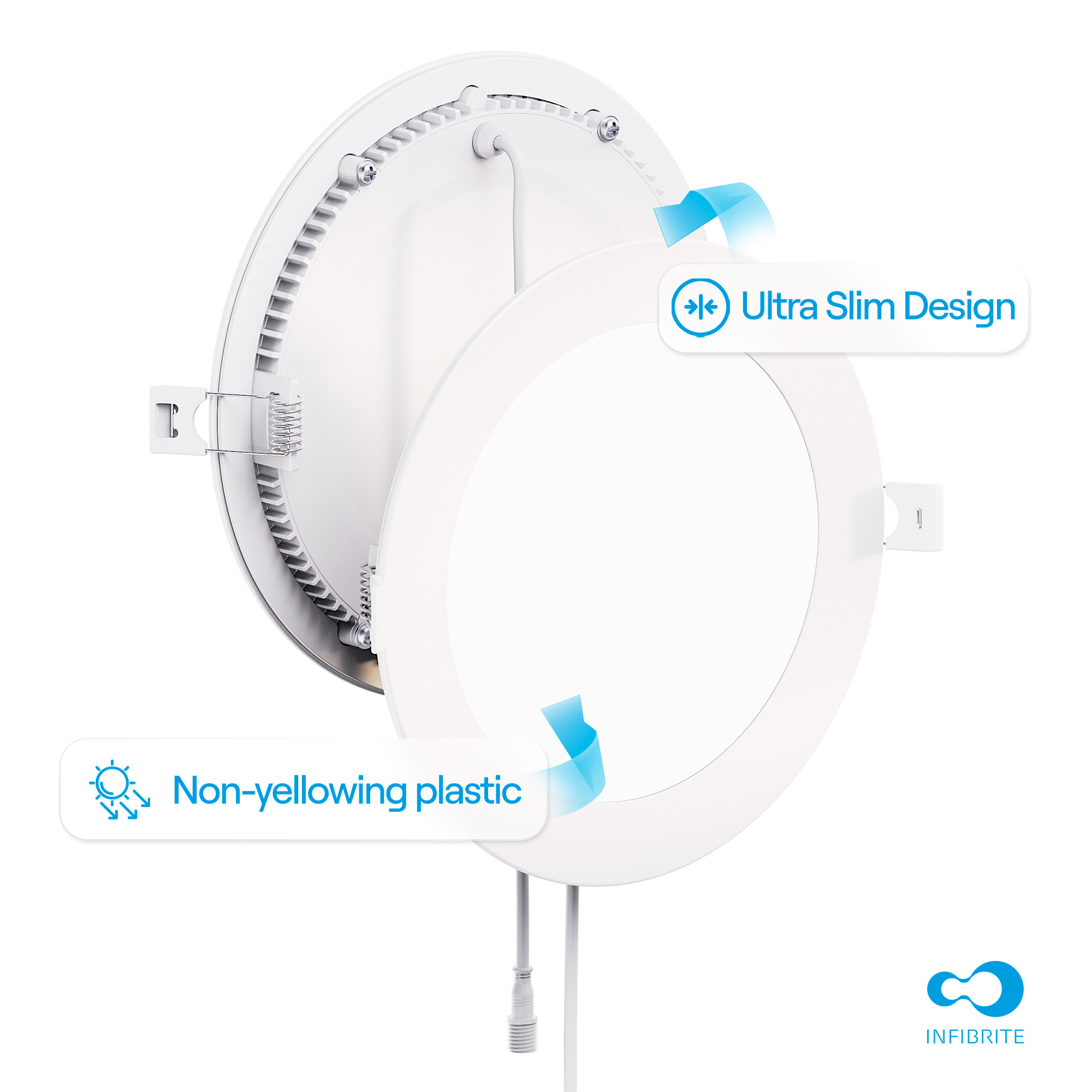 6 Inch 6000K Clear White 12W 1050 Lumens Ultra-Thin LED Recessed Ceiling Downlight with Junction Box, Flush Mount, Dimmable, Canless, Wet Rated (24 Pack), Easy Install, 75W Eqv, FCC, ETL & E thumbnail 8
