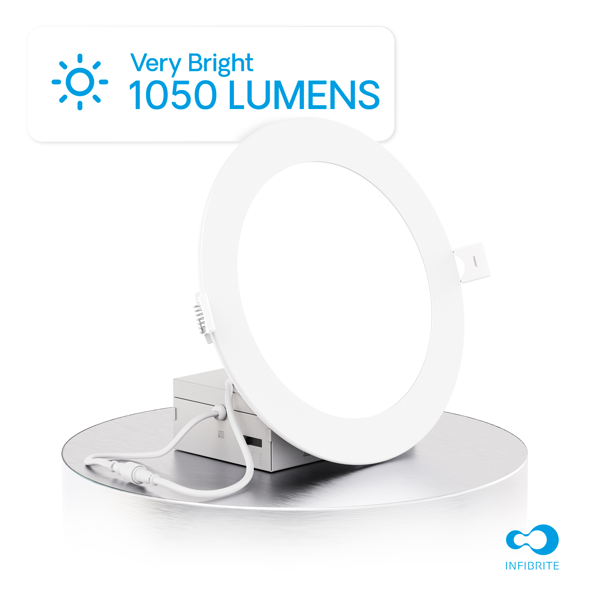 6 Inch 3CCT Selectable 12W 1050 Lumens Ultra-Thin LED Recessed Ceiling Downlightwith Junction Box, Flush Mount, Dimmable, Canless, Wet Rated (24 Pack), Easy Install, 75W Eqv, FCC, ETL & Ener thumbnail 3