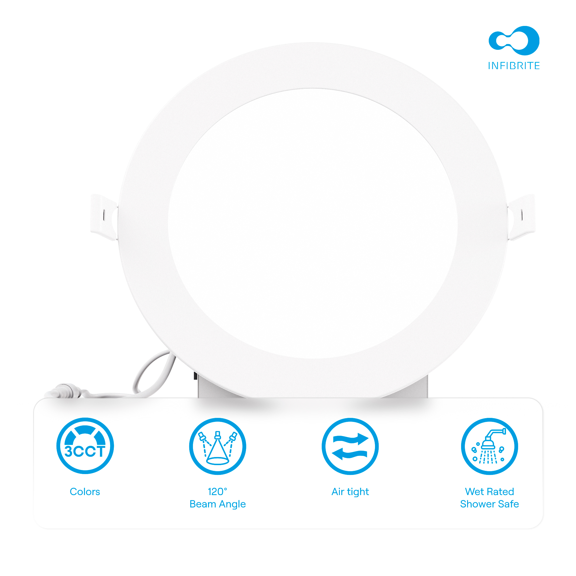 6 Inch 3CCT Selectable 12W 1050 Lumens Ultra-Thin LED Recessed Ceiling Downlightwith Junction Box, Flush Mount, Dimmable, Canless, Wet Rated (24 Pack), Easy Install, 75W Eqv, FCC, ETL & Ener thumbnail 6