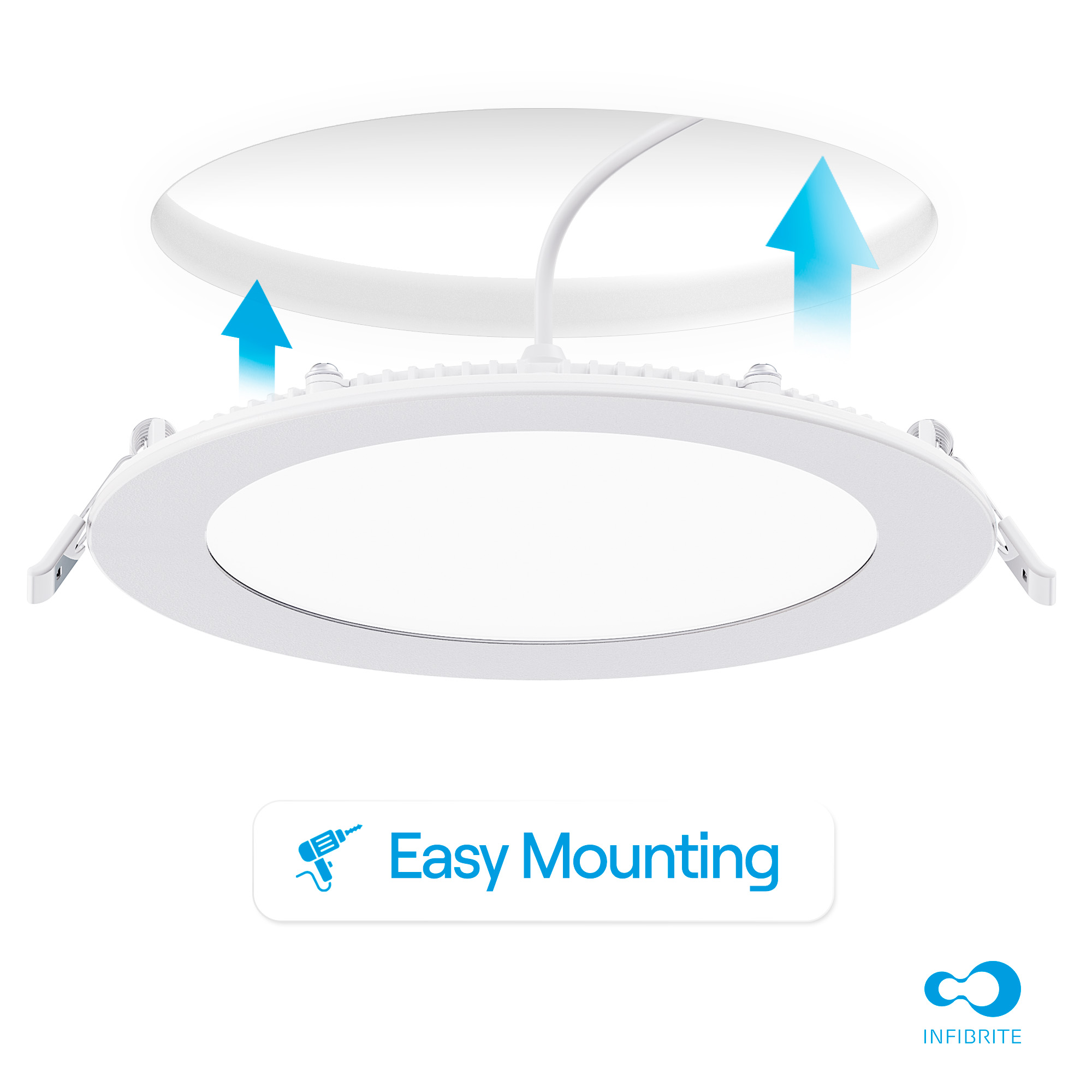 6 Inch 3CCT Selectable 12W 1050 Lumens Ultra-Thin LED Recessed Ceiling Downlightwith Junction Box, Flush Mount, Dimmable, Canless, Wet Rated (24 Pack), Easy Install, 75W Eqv, FCC, ETL & Ener thumbnail 7