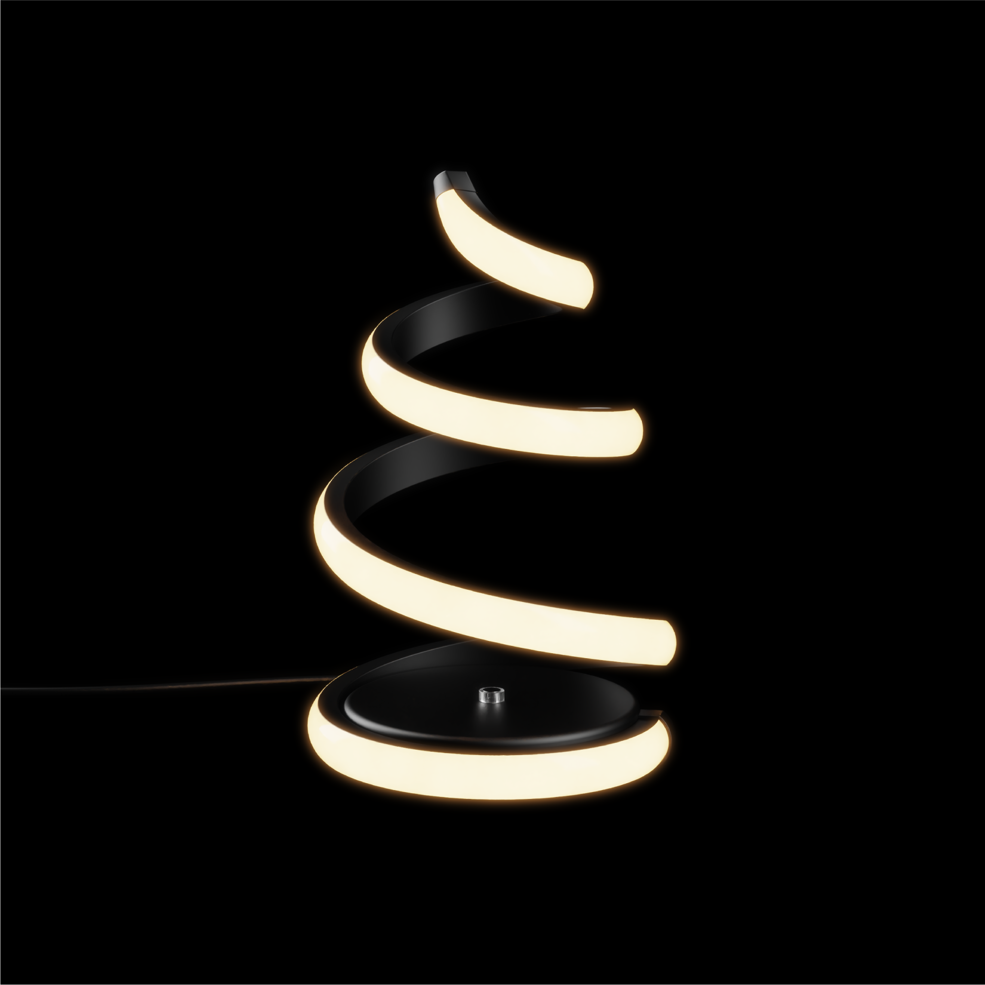 Spiral 12W LED Table Lamp 16 in. - 3000K Warm White - Touch Dimming in Matte Black