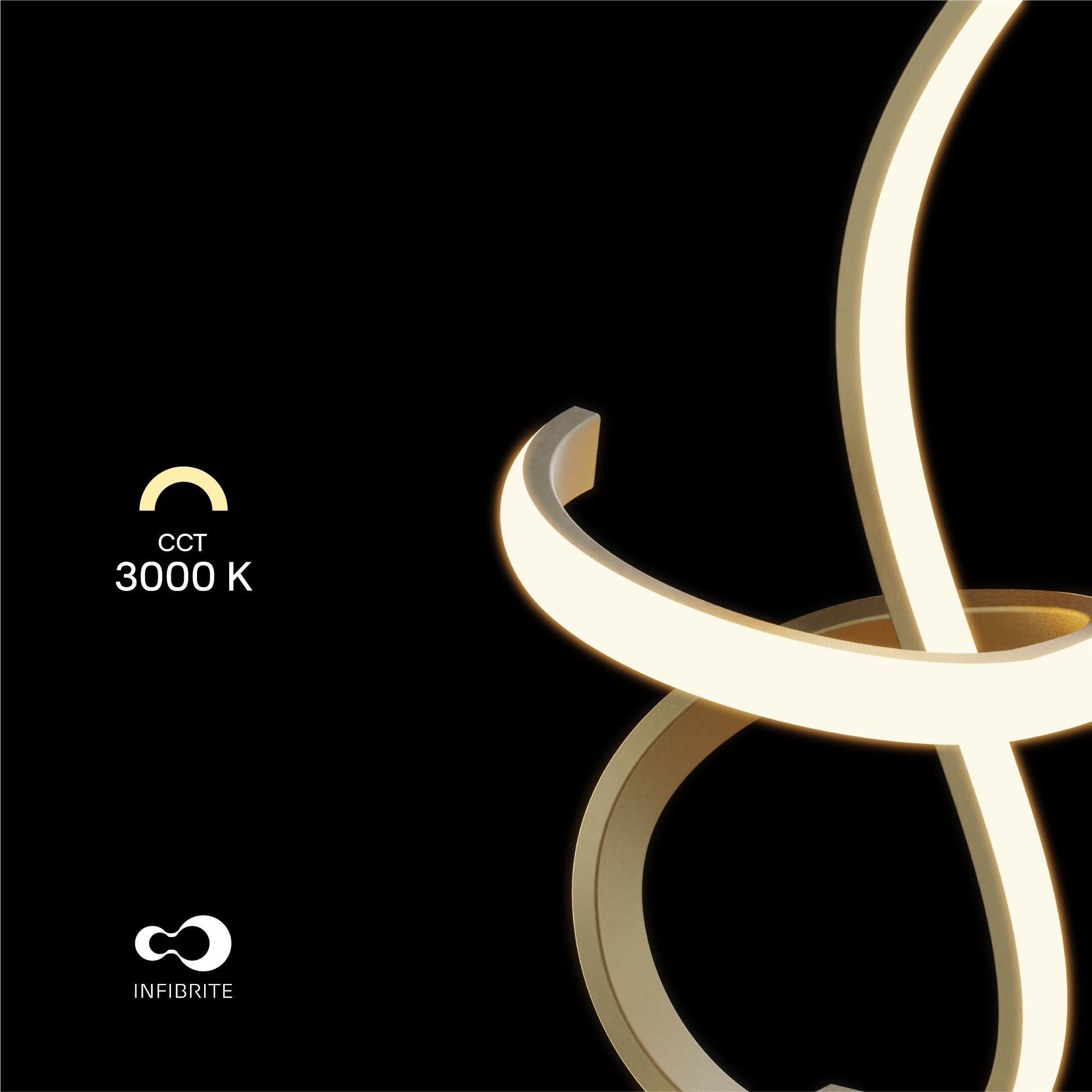 Golden Swirl 12W LED Table Lamp 16 in. - 3000K Warm Glow- Touch Dimming