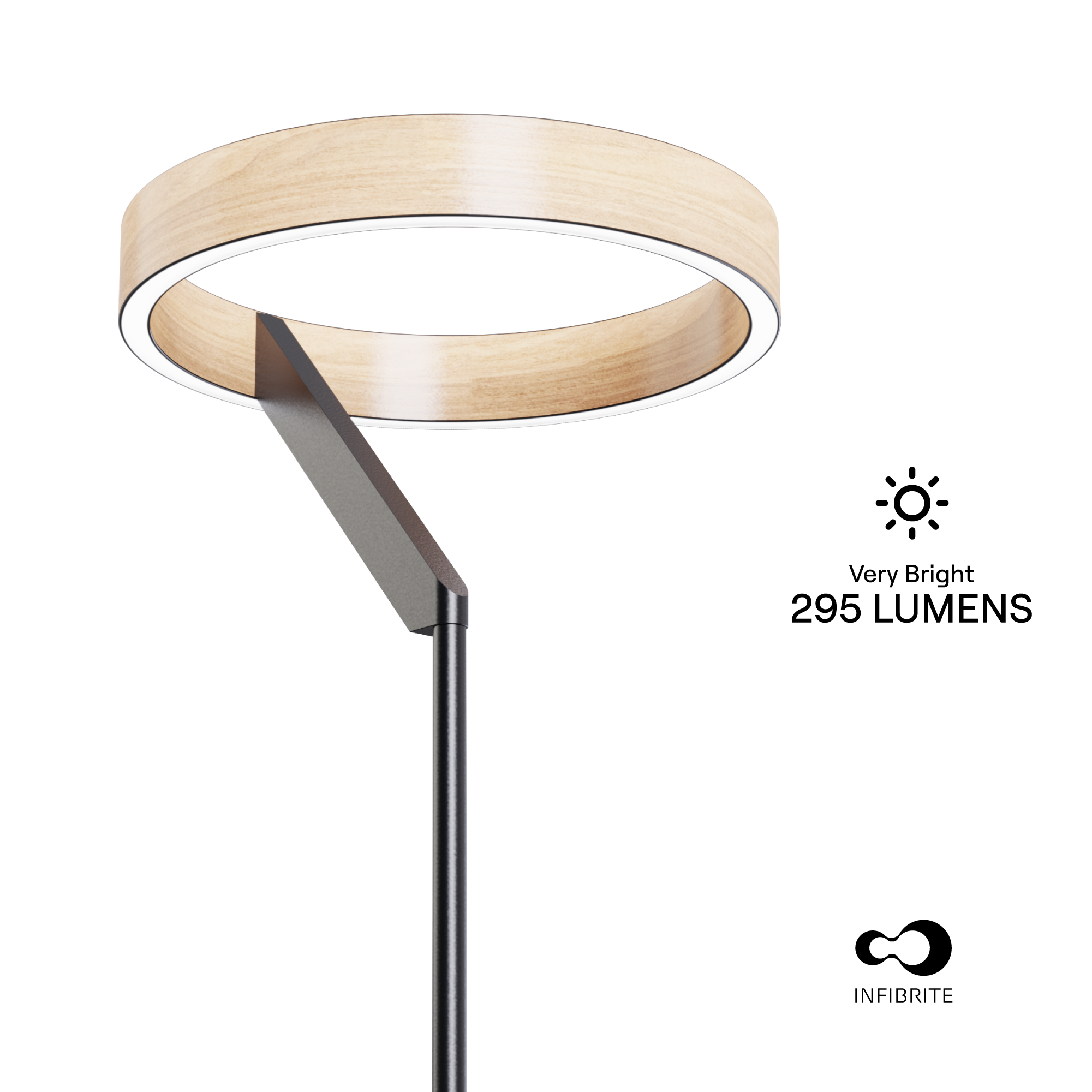 Modern 12W LED Table Lamp 18 in. - 2700K Warm Light- Angled Design in Matte Black