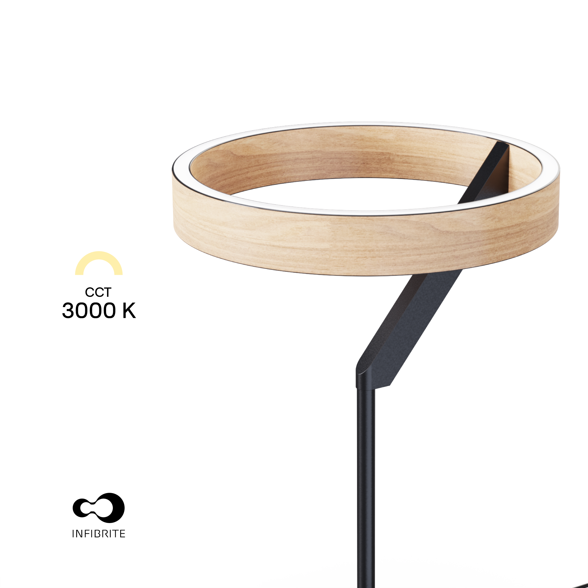 Modern 12W LED Table Lamp 18 in. - 2700K Warm Light- Angled Design in Matte Black