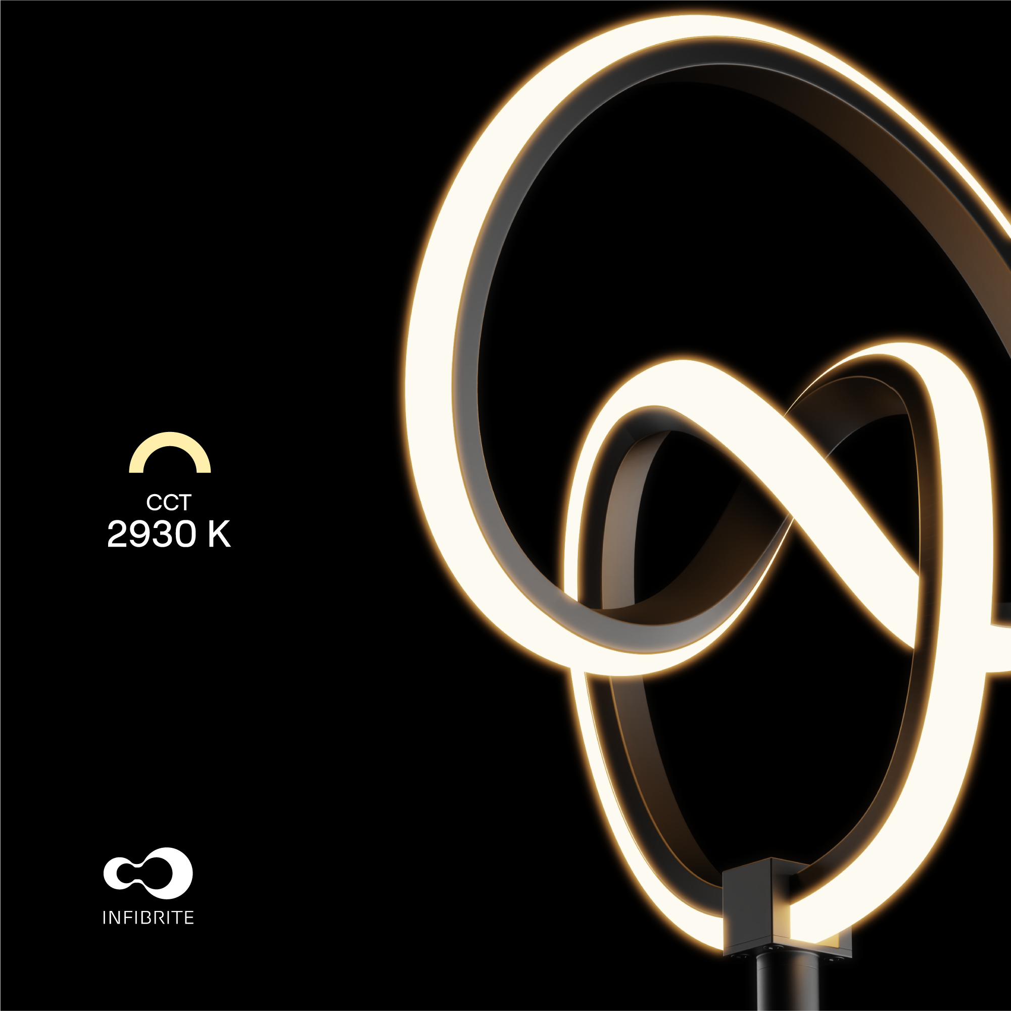 Abstract Art 31W LED Floor Lamp 58 in. - 3000K Warm Illumination- Twisted Circle Design in Matte Black