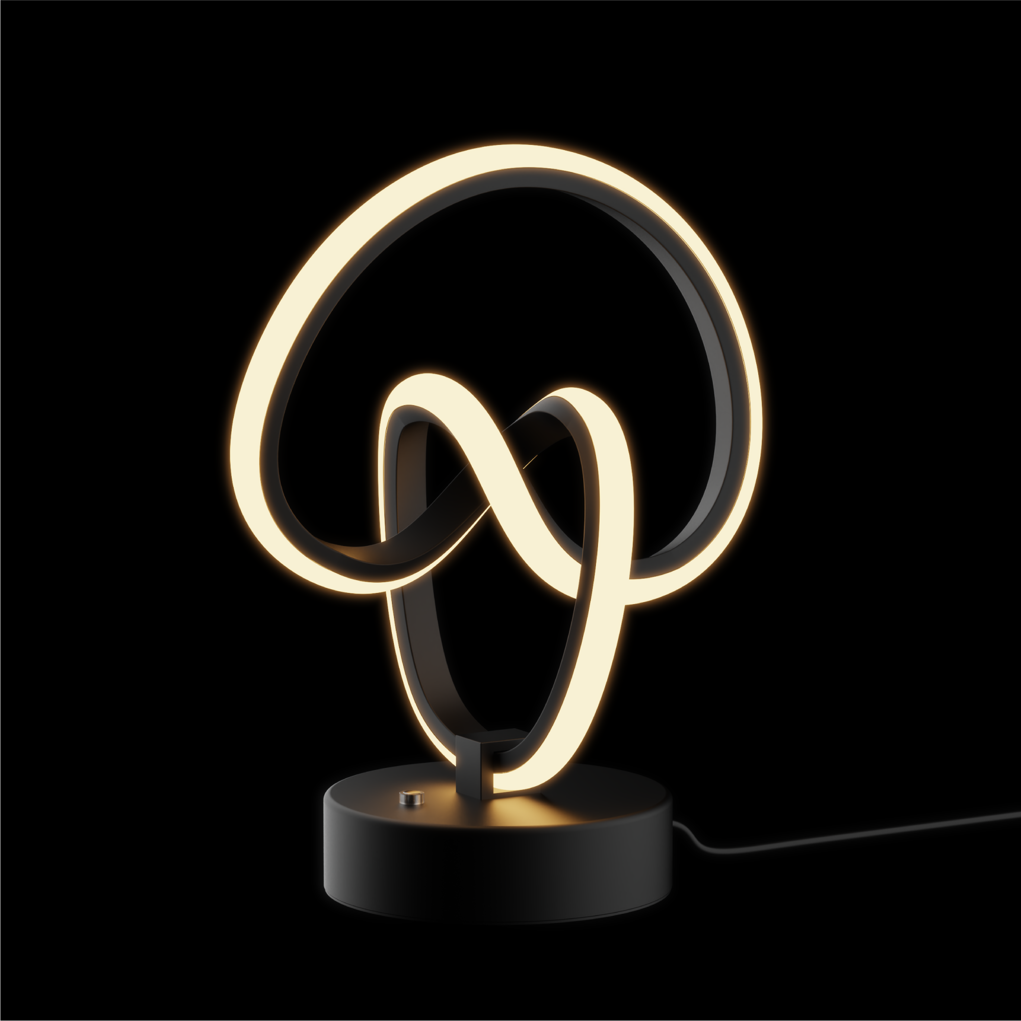 Abstract Art 12W LED Table Lamp 11 in. - 3000K Warm Light- Abstract Design in Matte Black