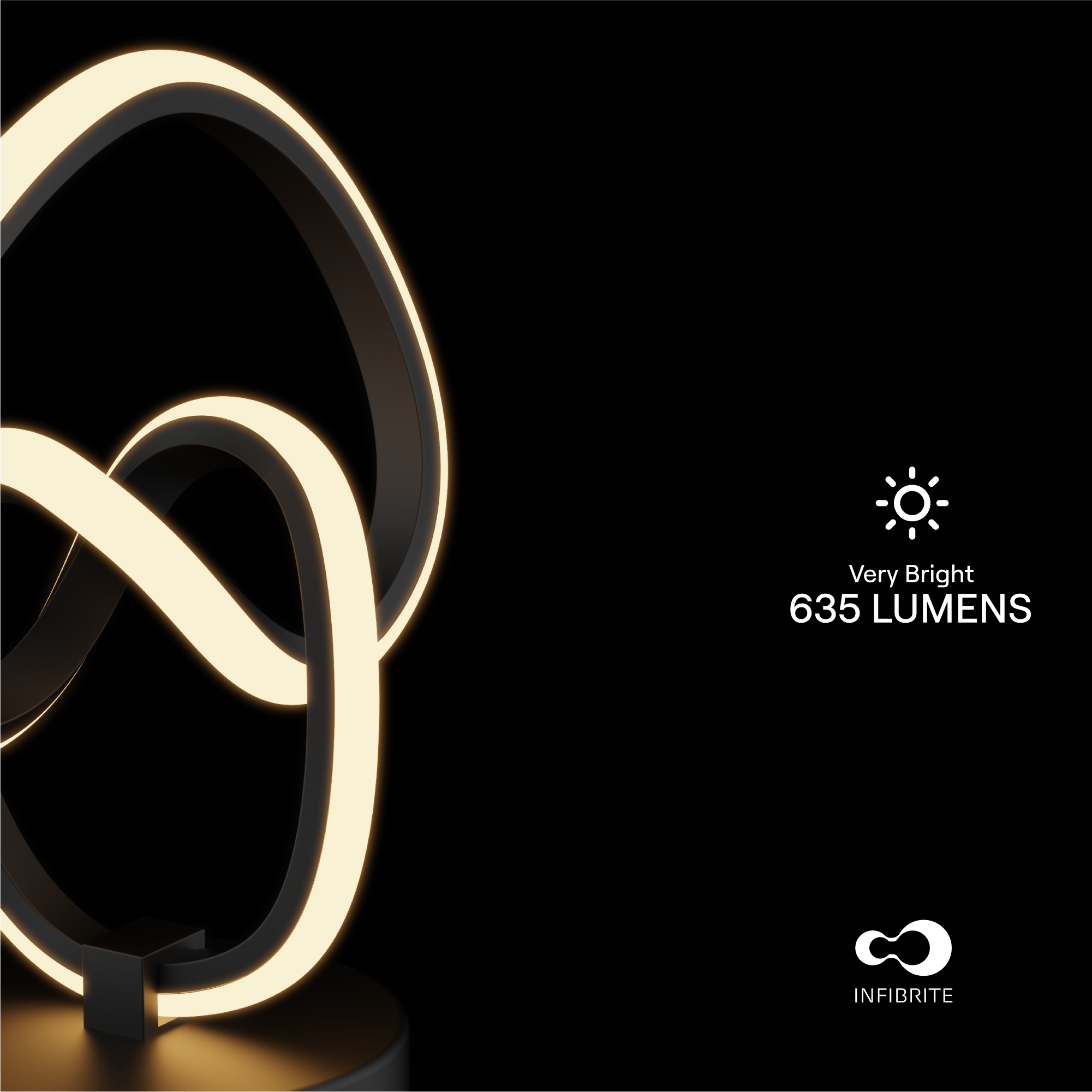 Abstract Art 12W LED Table Lamp 11 in. - 3000K Warm Light- Abstract Design in Matte Black