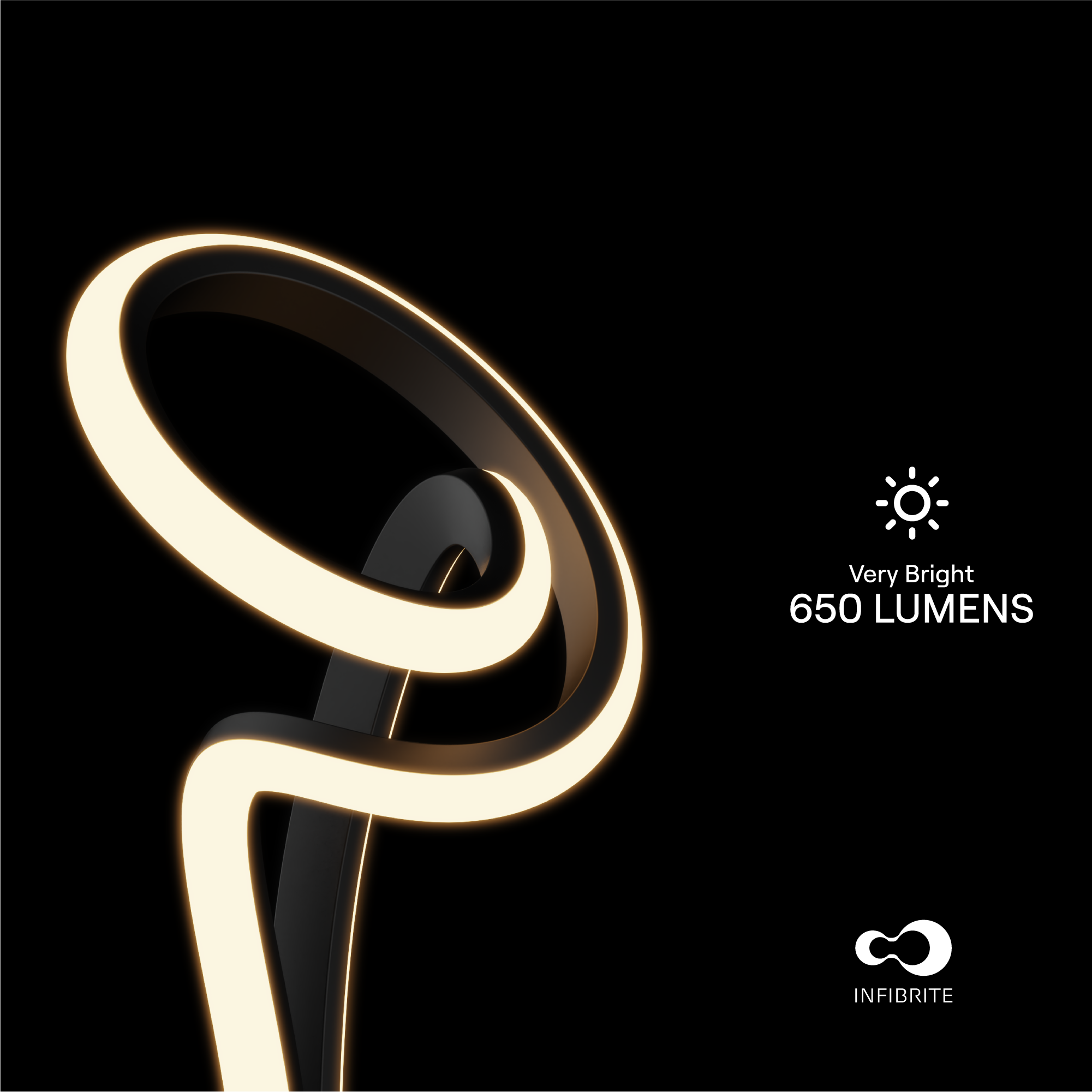 Modern Elegance 12W LED Table Lamp 11 in. - 3000K Soft White - Loop Design in Matte Black and Rose Gold