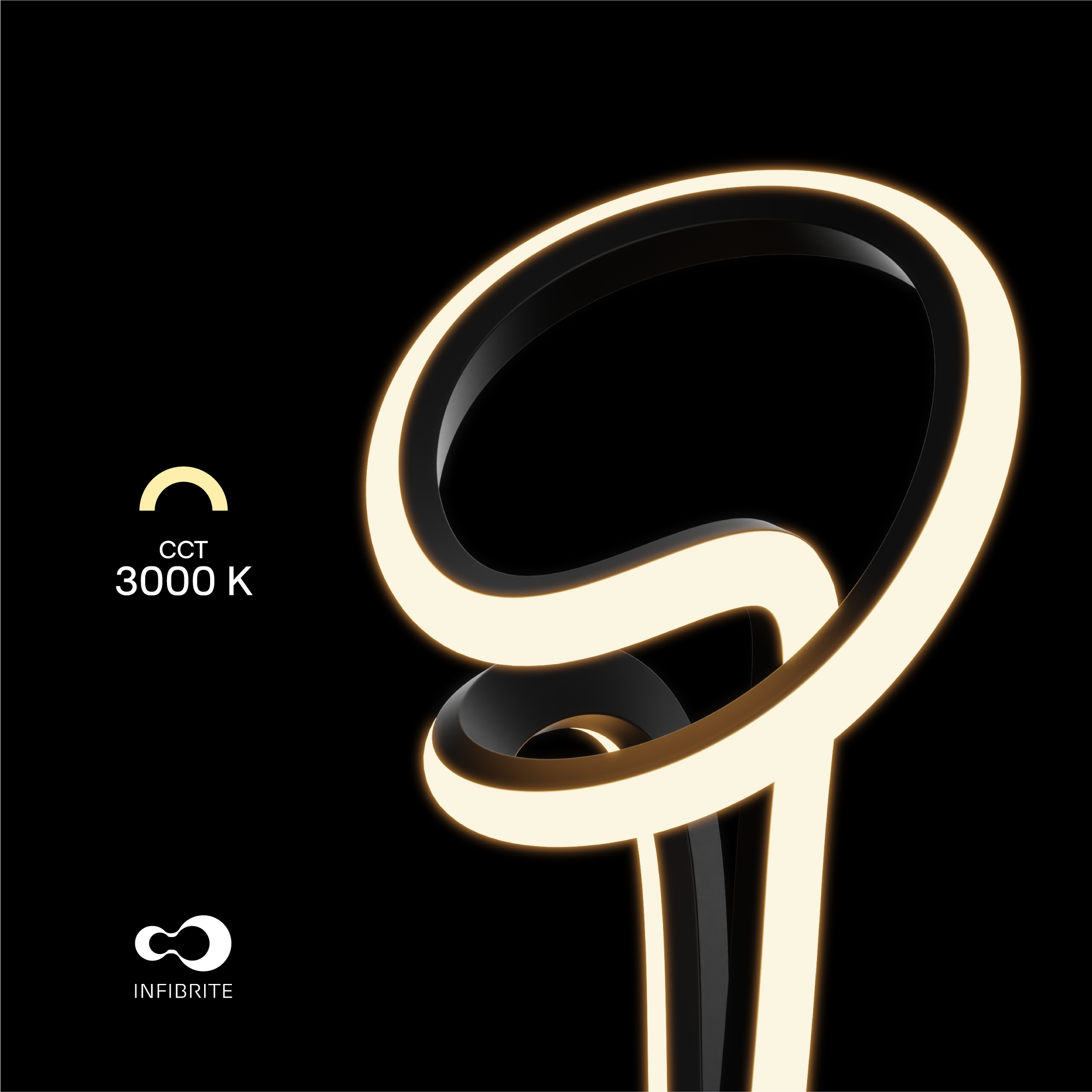 Modern Elegance 12W LED Table Lamp 11 in. - 3000K Soft White - Loop Design in Matte Black and Rose Gold