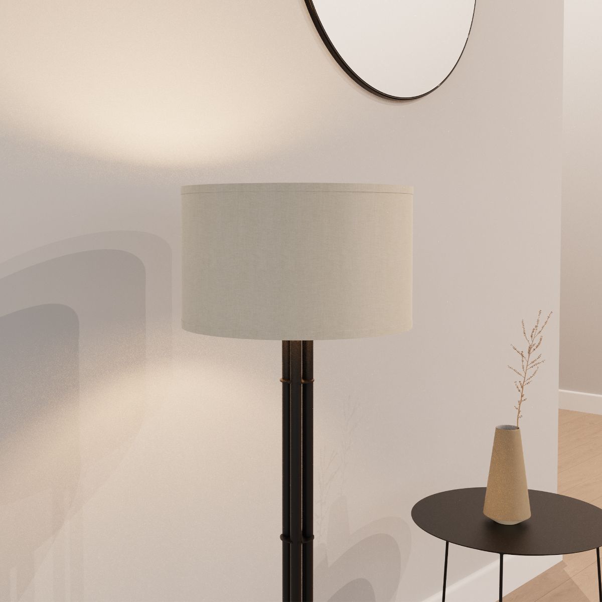 Classic Elegance 62 in. Floor Lamp with Cylindrical Shade - Warm Ambient Lighting