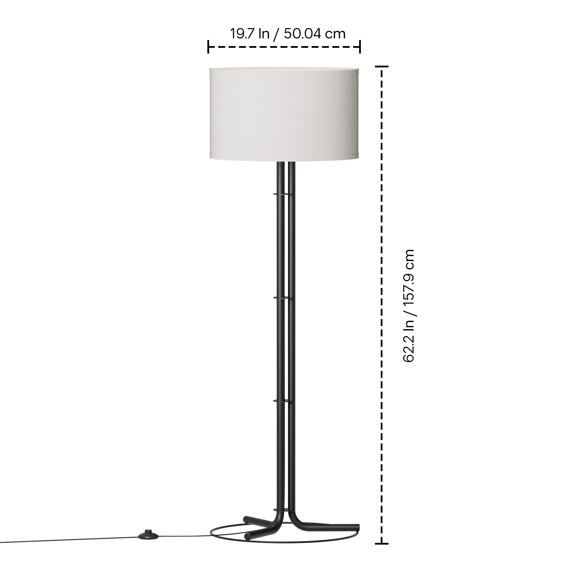 Classic Elegance 62 in. Floor Lamp with Cylindrical Shade - Warm Ambient Lighting thumbnail 7