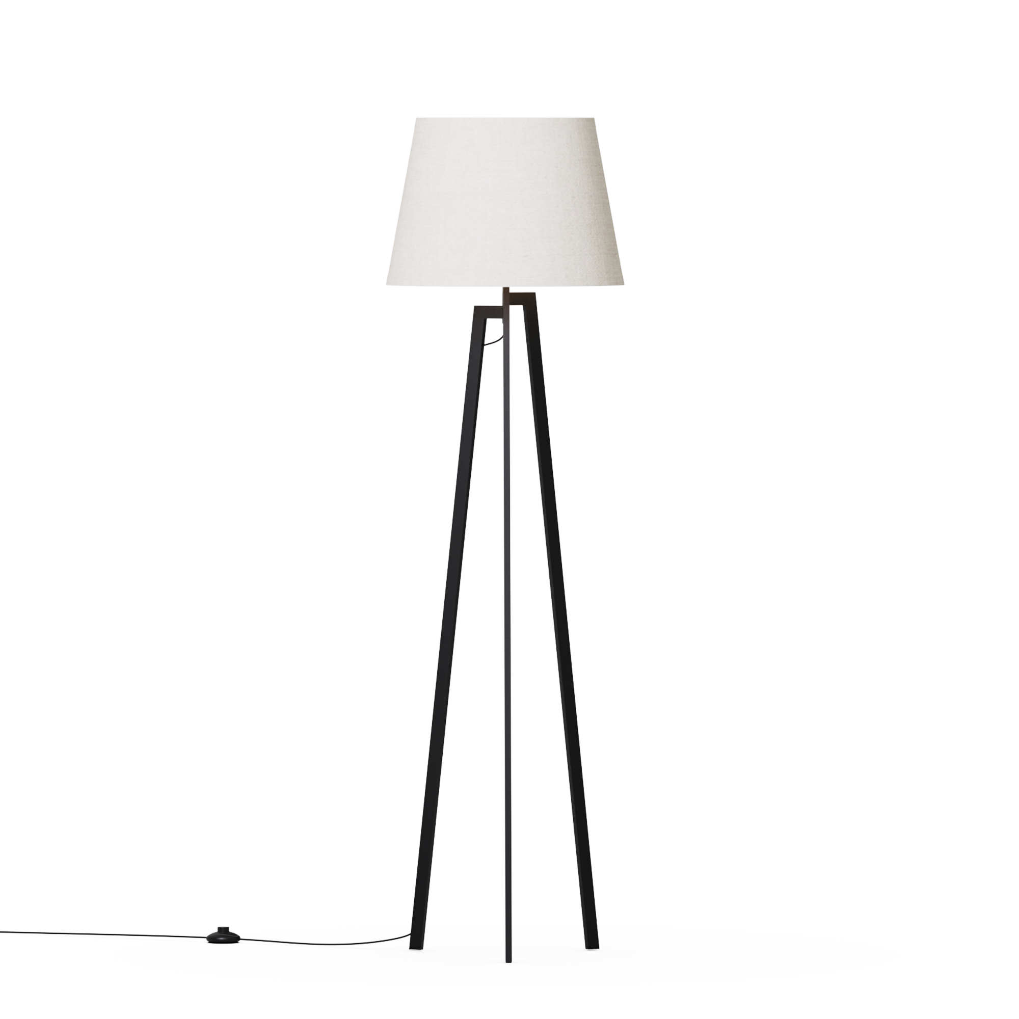 Architectural Tripod 64 in. Floor Lamp with Textured Shade - Cozy Illumination