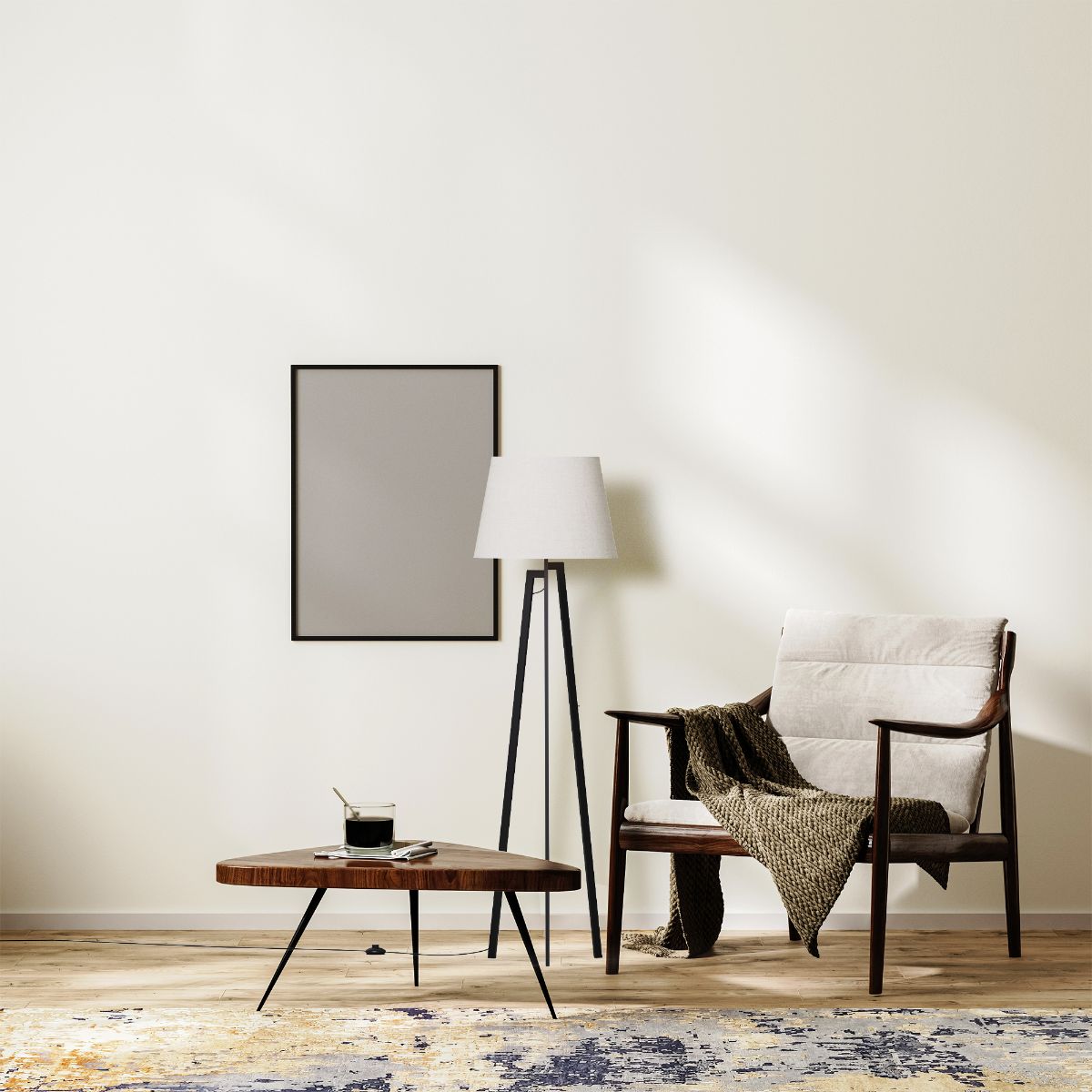 Architectural Tripod 64 in. Floor Lamp with Textured Shade - Cozy Illumination thumbnail 5