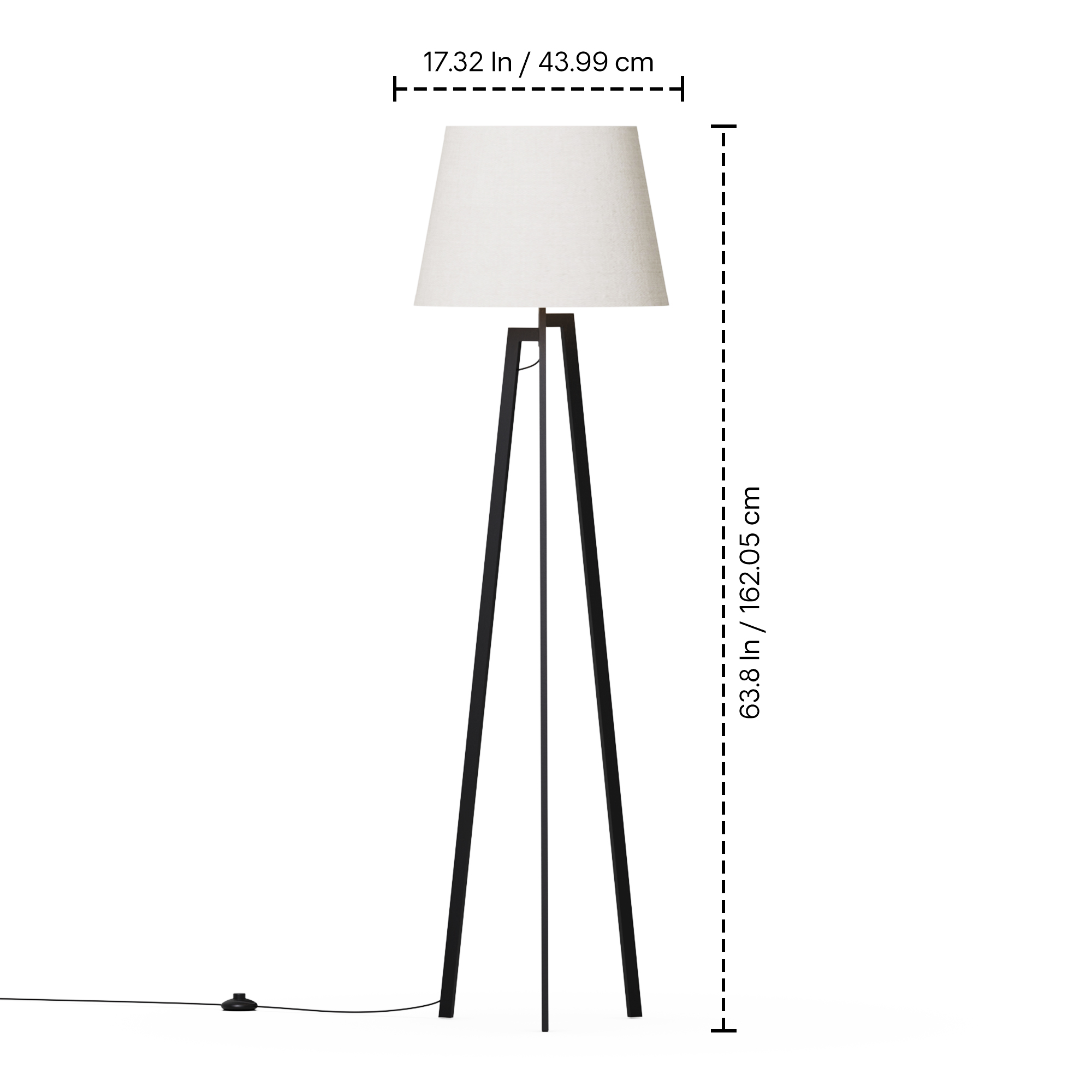 Architectural Tripod 64 in. Floor Lamp with Textured Shade - Cozy Illumination thumbnail 7